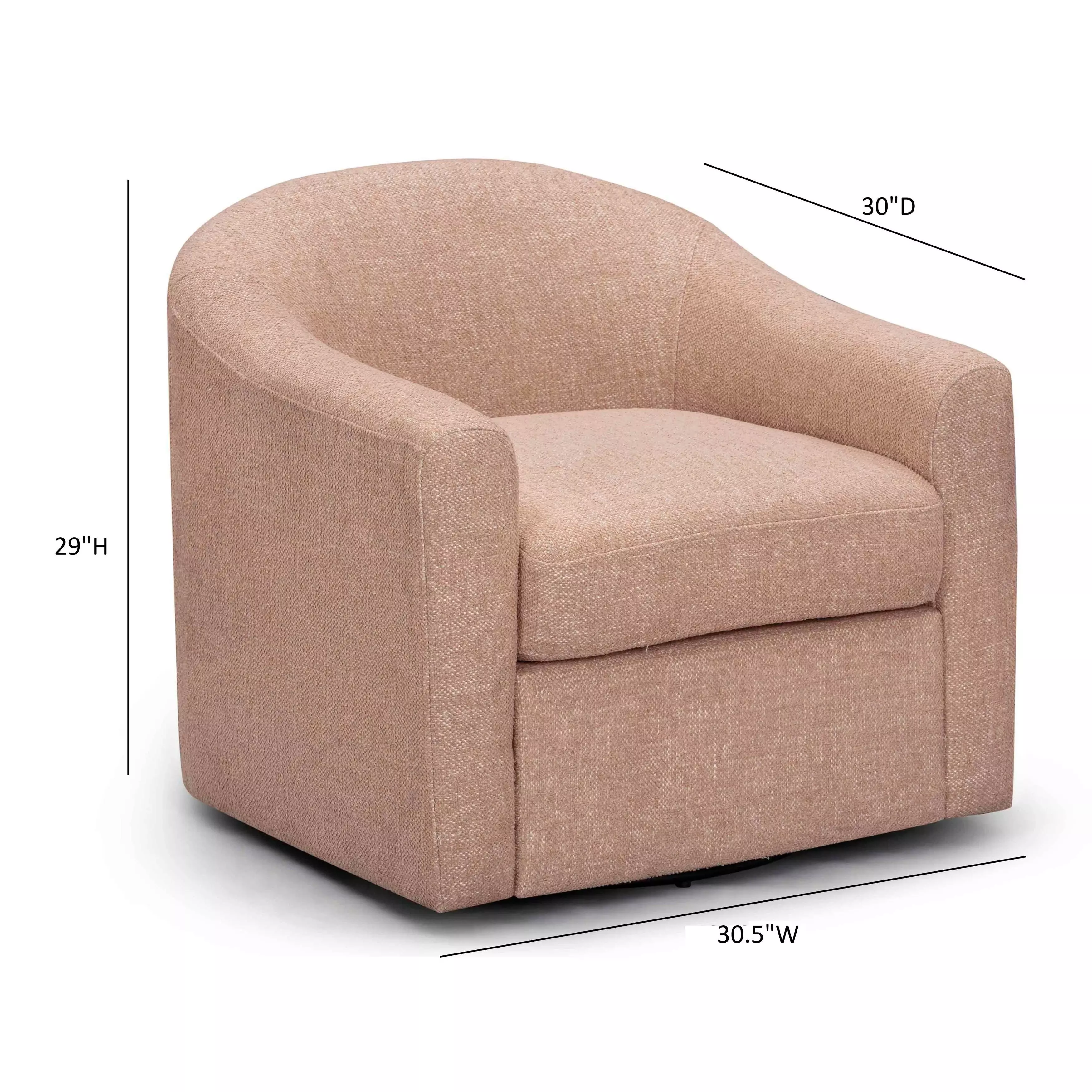 Thao Blush Upholstered Swivel Accent Chair