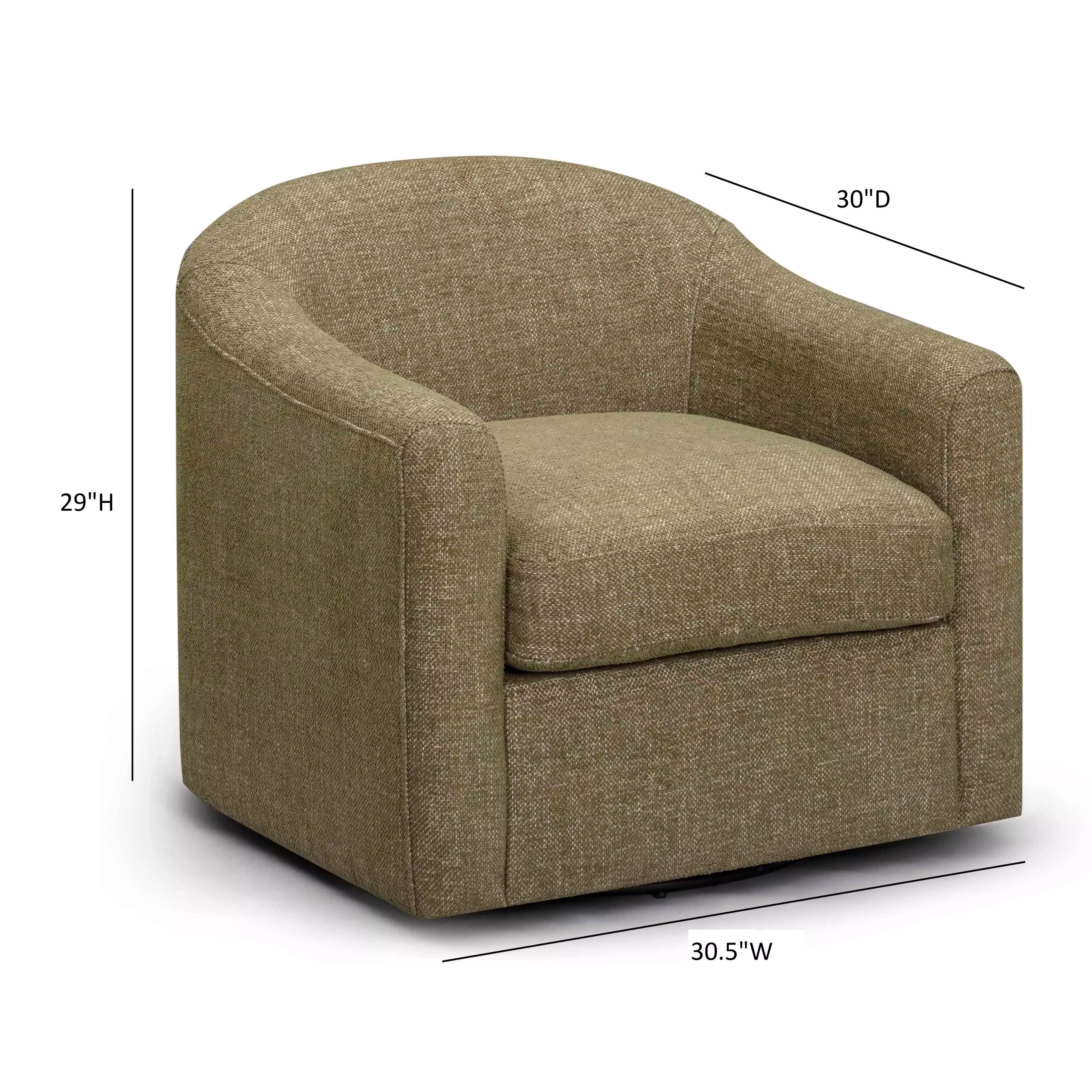 Thao Green Upholstered Swivel Accent Chair