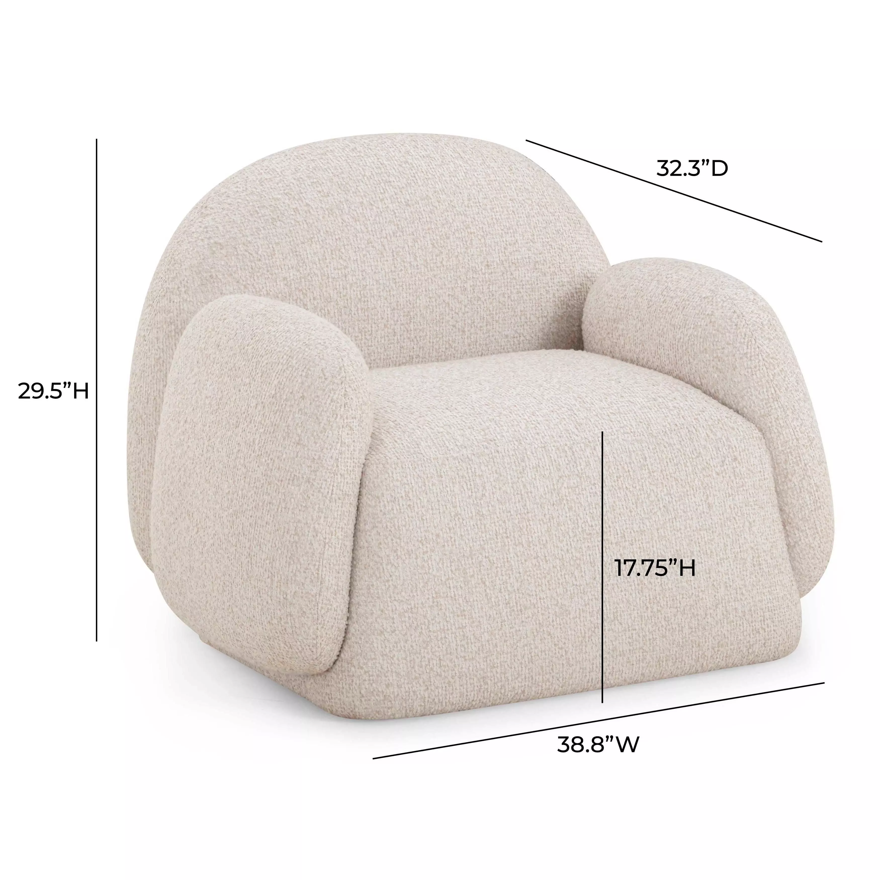 Marius Cream Performance Fabric Upholstered Accent Chair