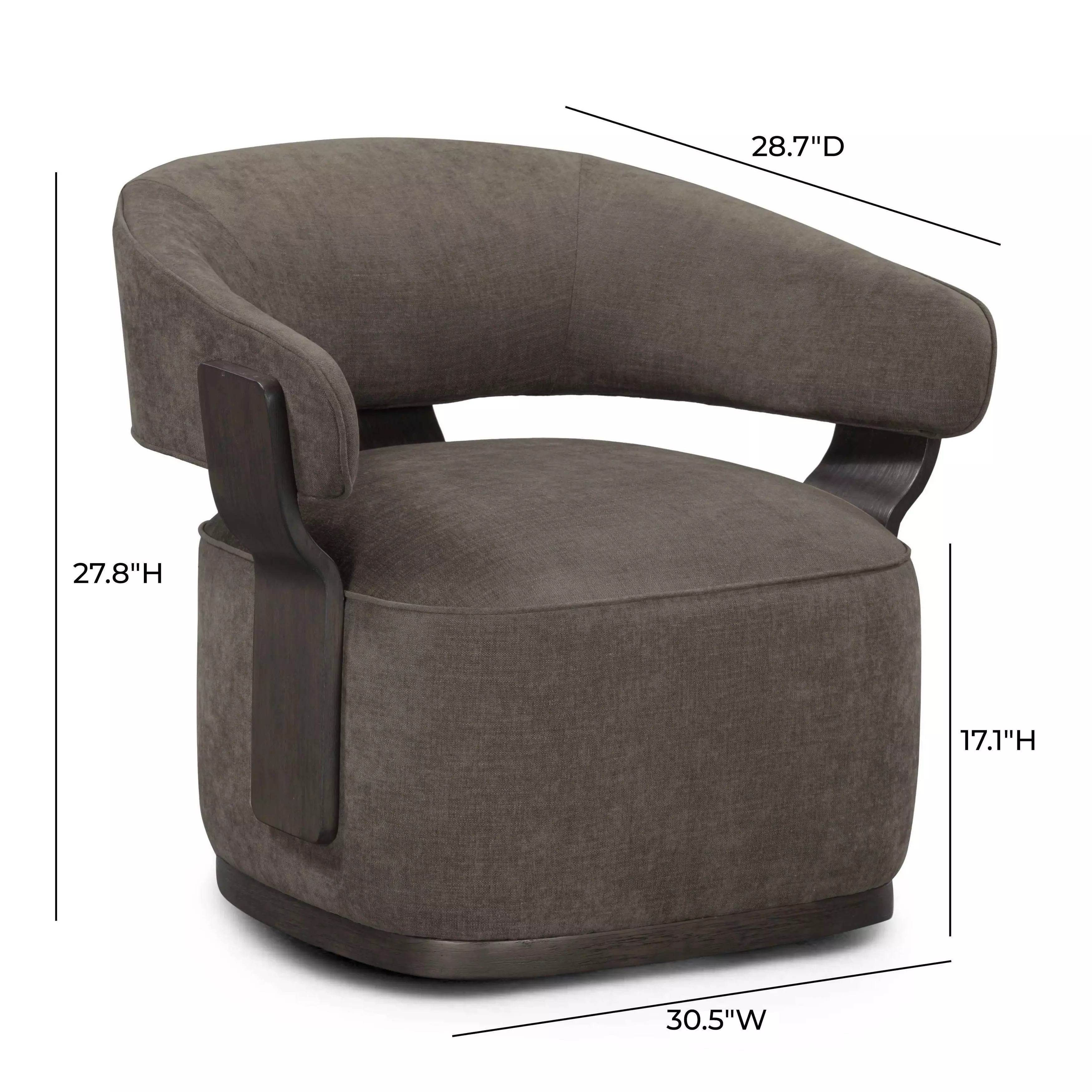 Madison Mink Performance Fabric Upholstered Swivel Accent Chair