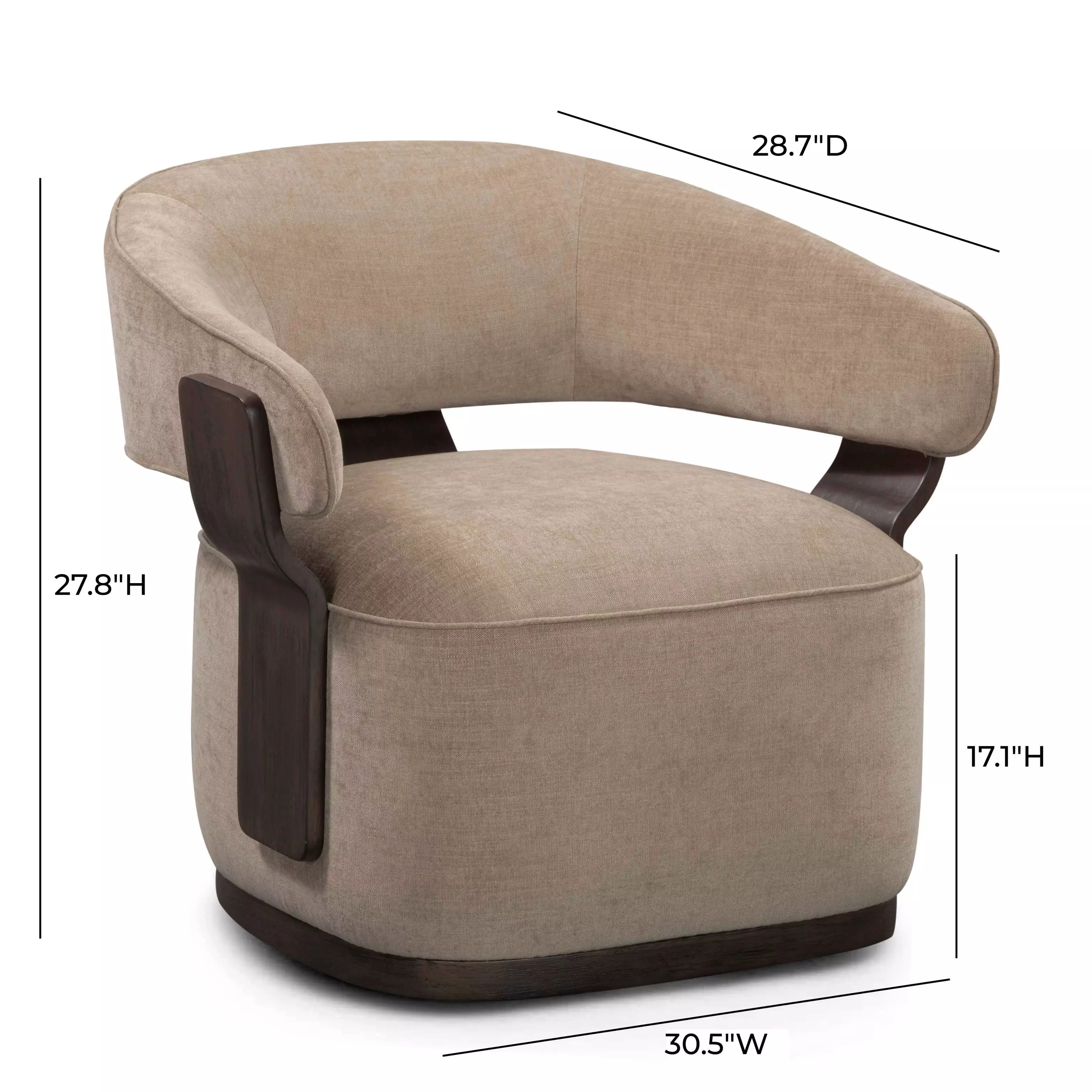 Madison Stone Performance Fabric Upholstered Swivel Accent Chair