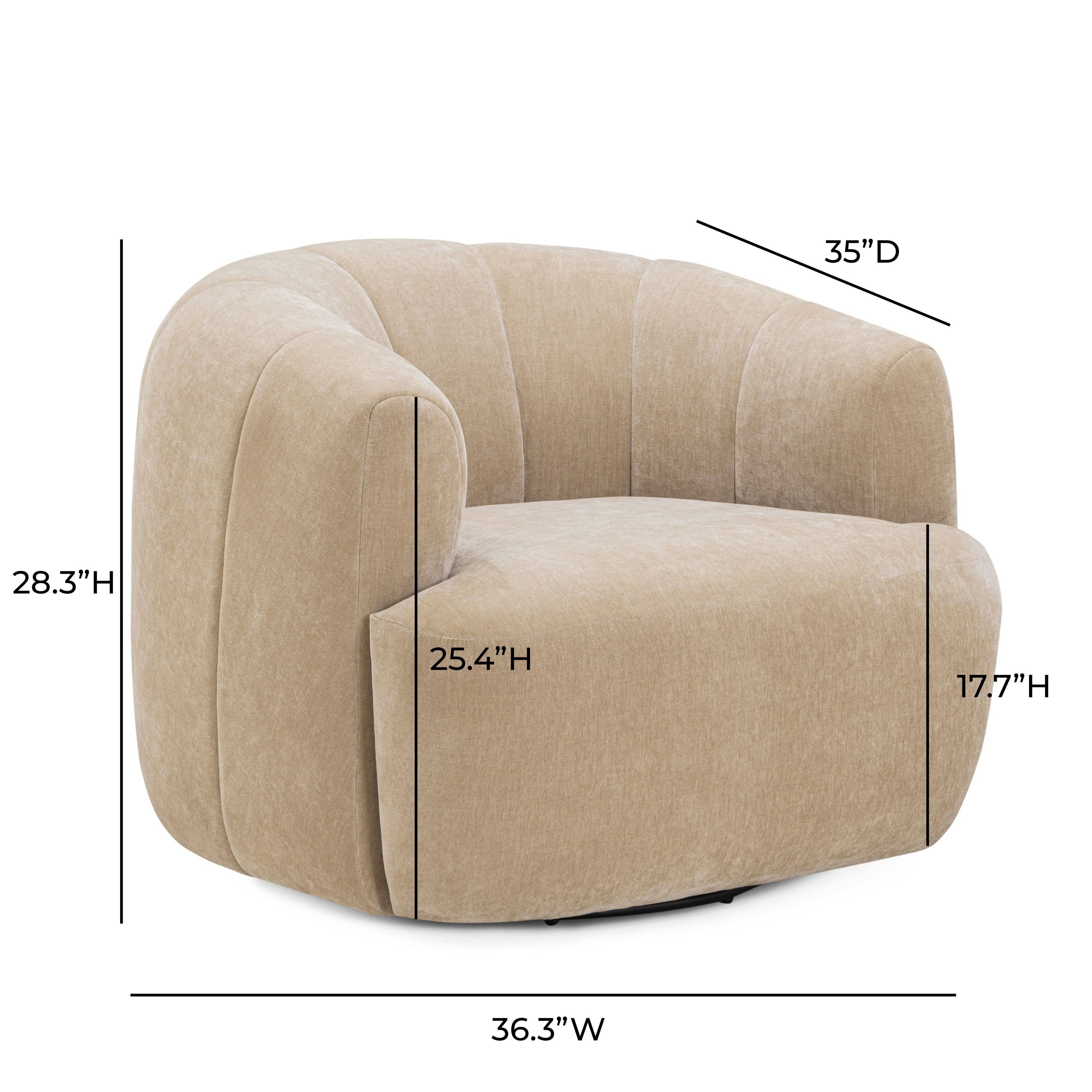 Jasmine Oat Upholstered Swivel Accent Chair
