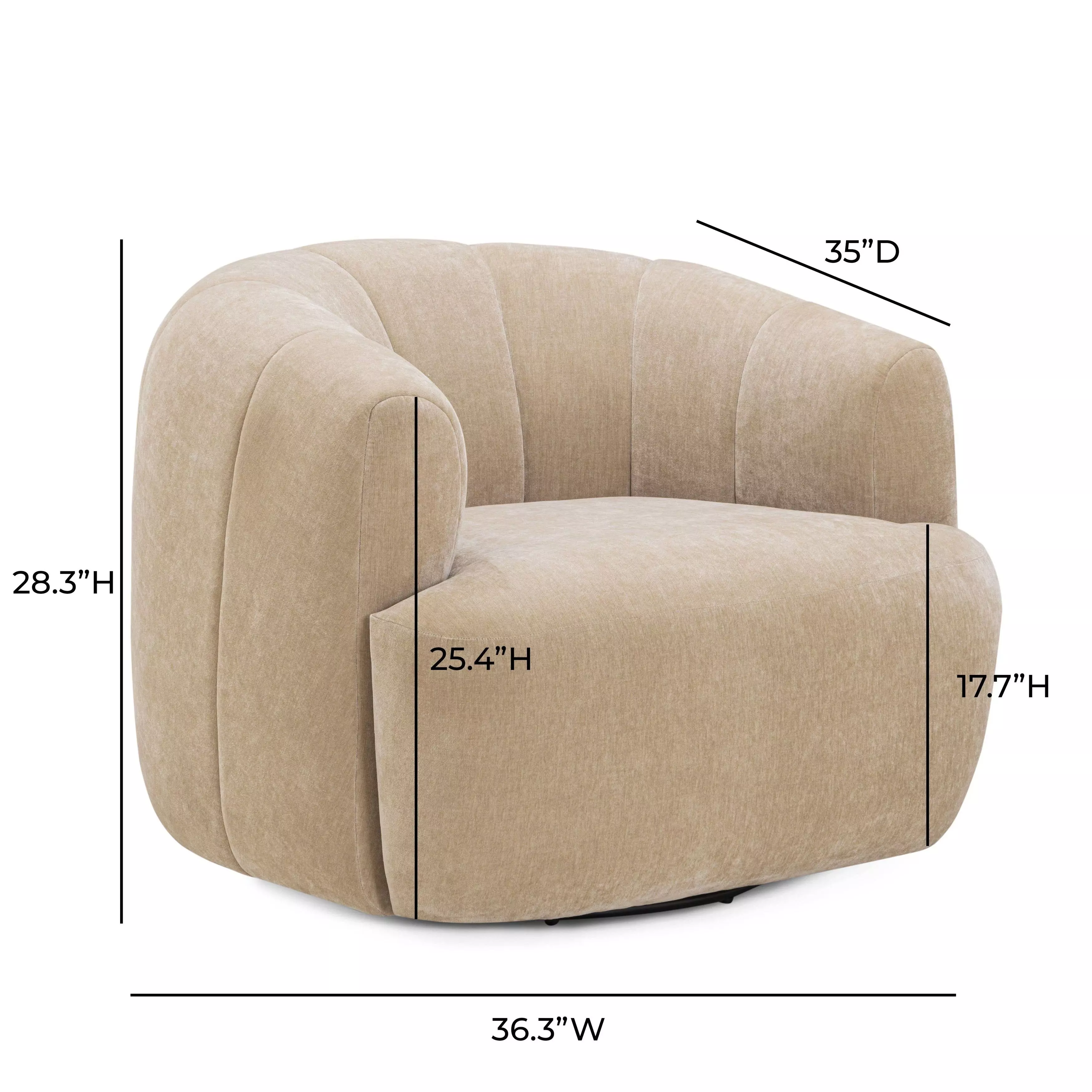 Jasmine Oat Upholstered Swivel Accent Chair