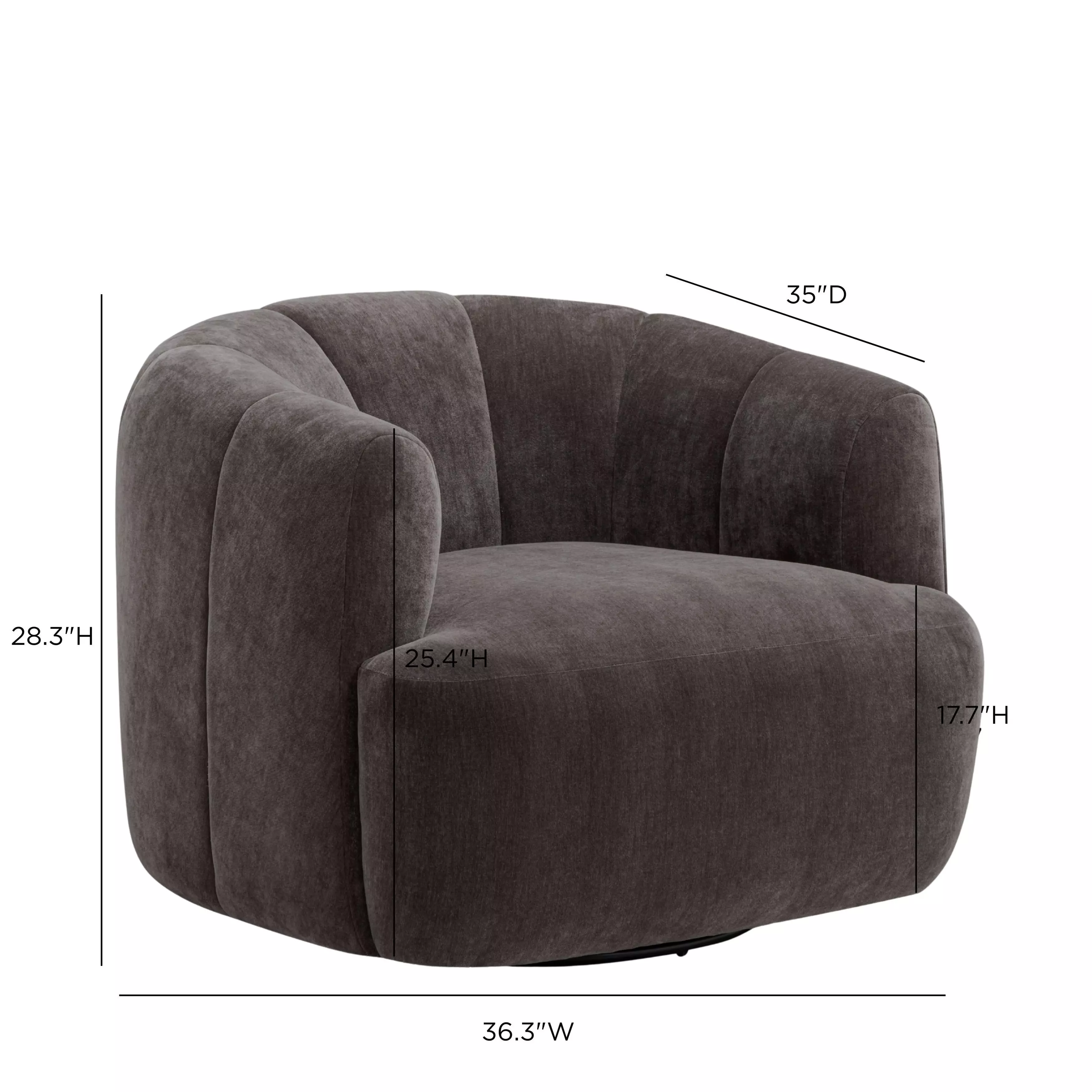 Jasmine Chocolate Upholstered Swivel Accent Chair