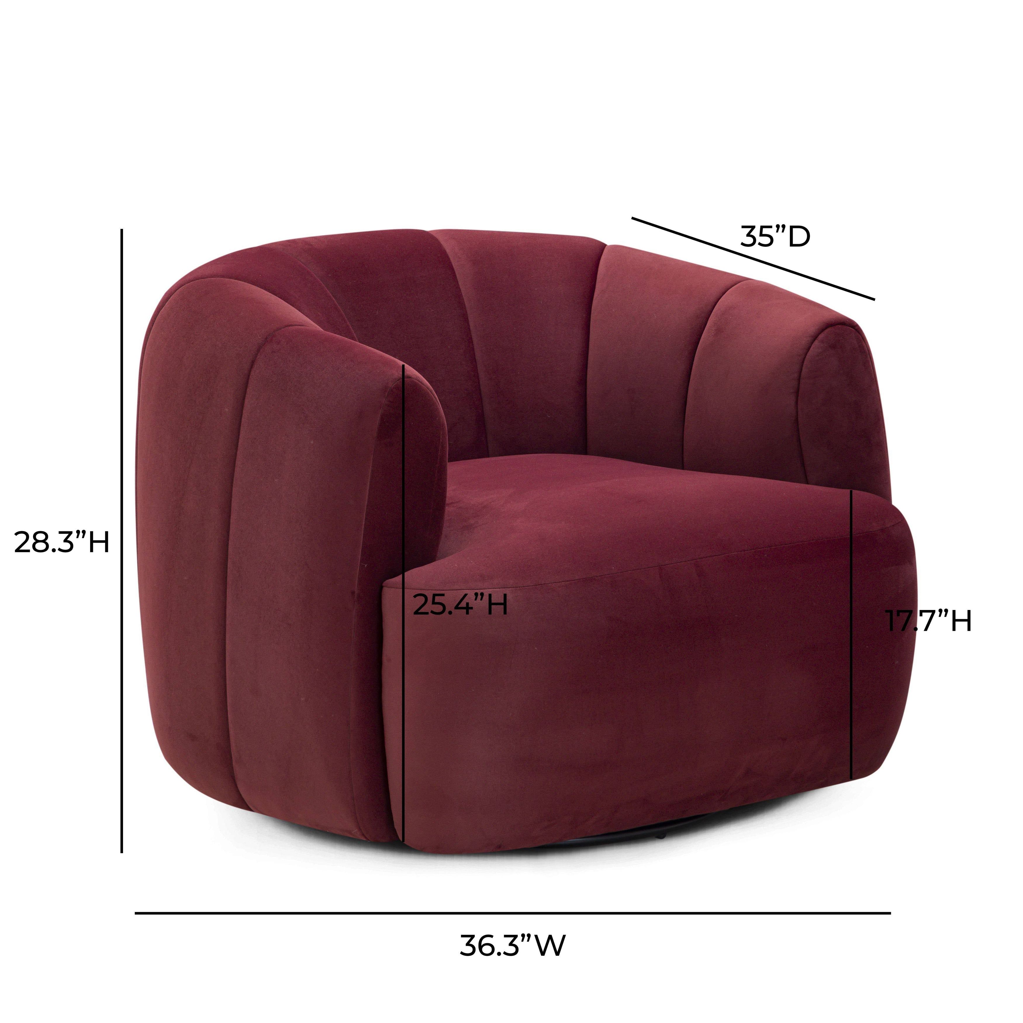 Jasmine Berry Red Performance Fabric Upholstered Swivel Accent Chair