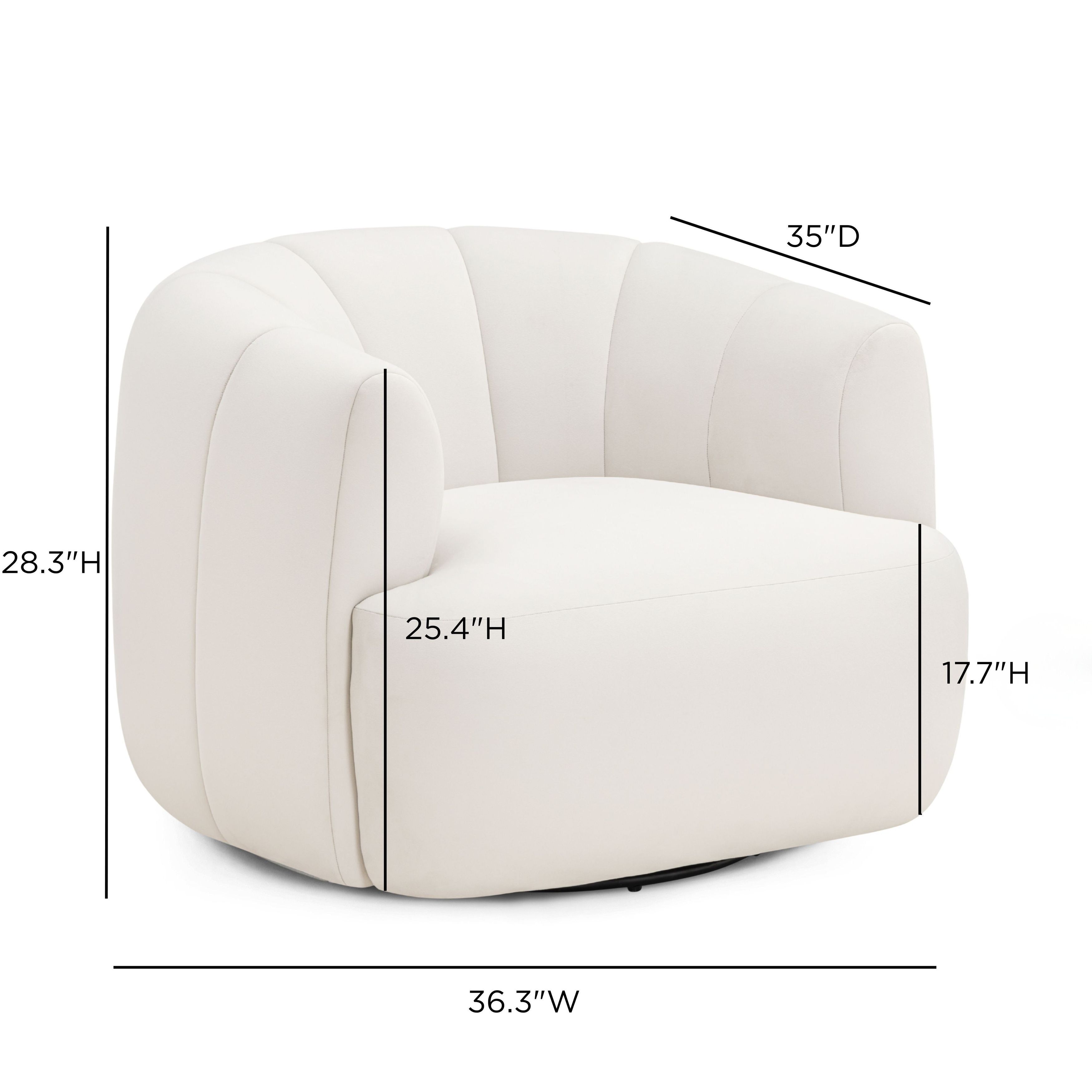 Jasmine Cream Performance Fabric Upholstered Swivel Accent Chair