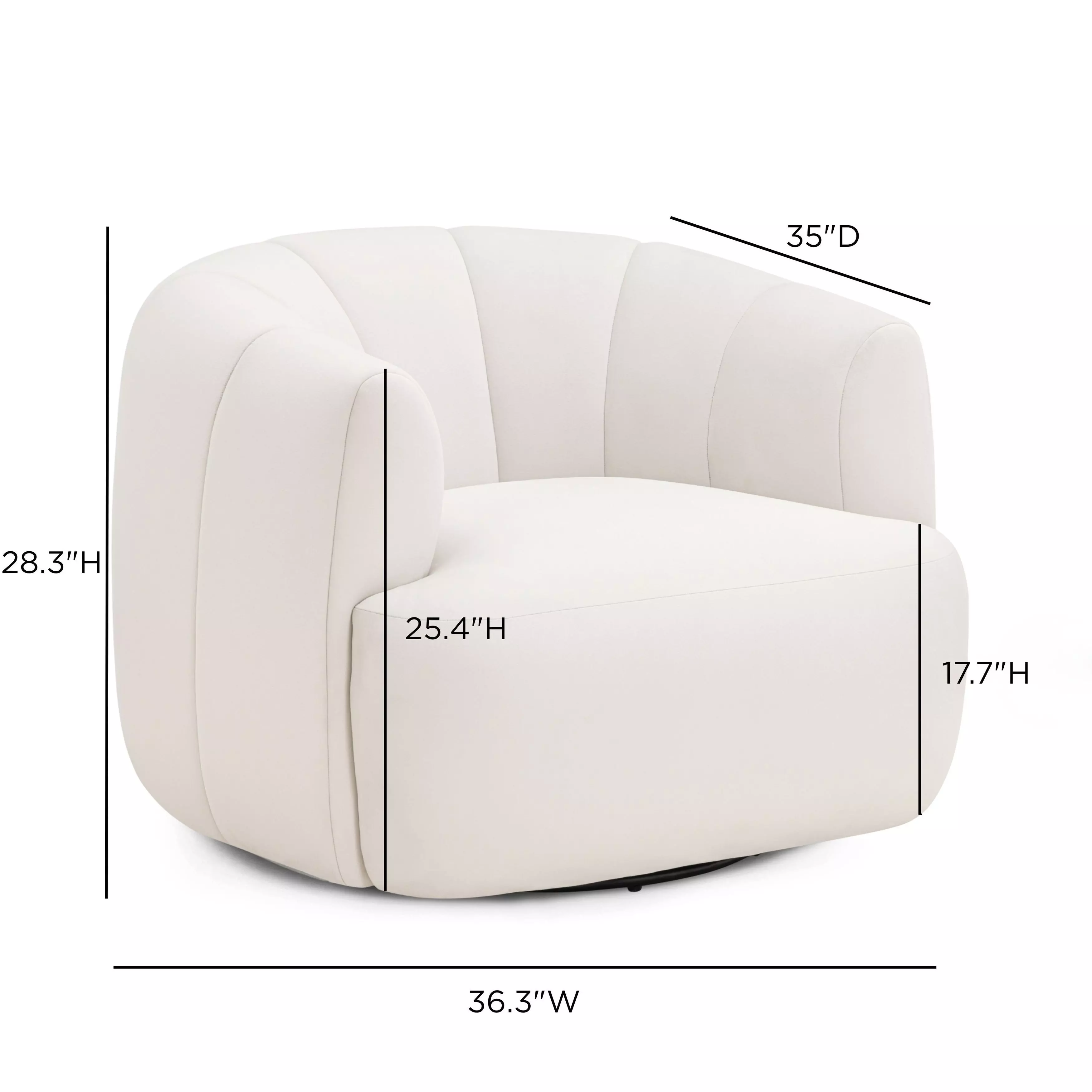 Jasmine Cream Performance Fabric Upholstered Swivel Accent Chair