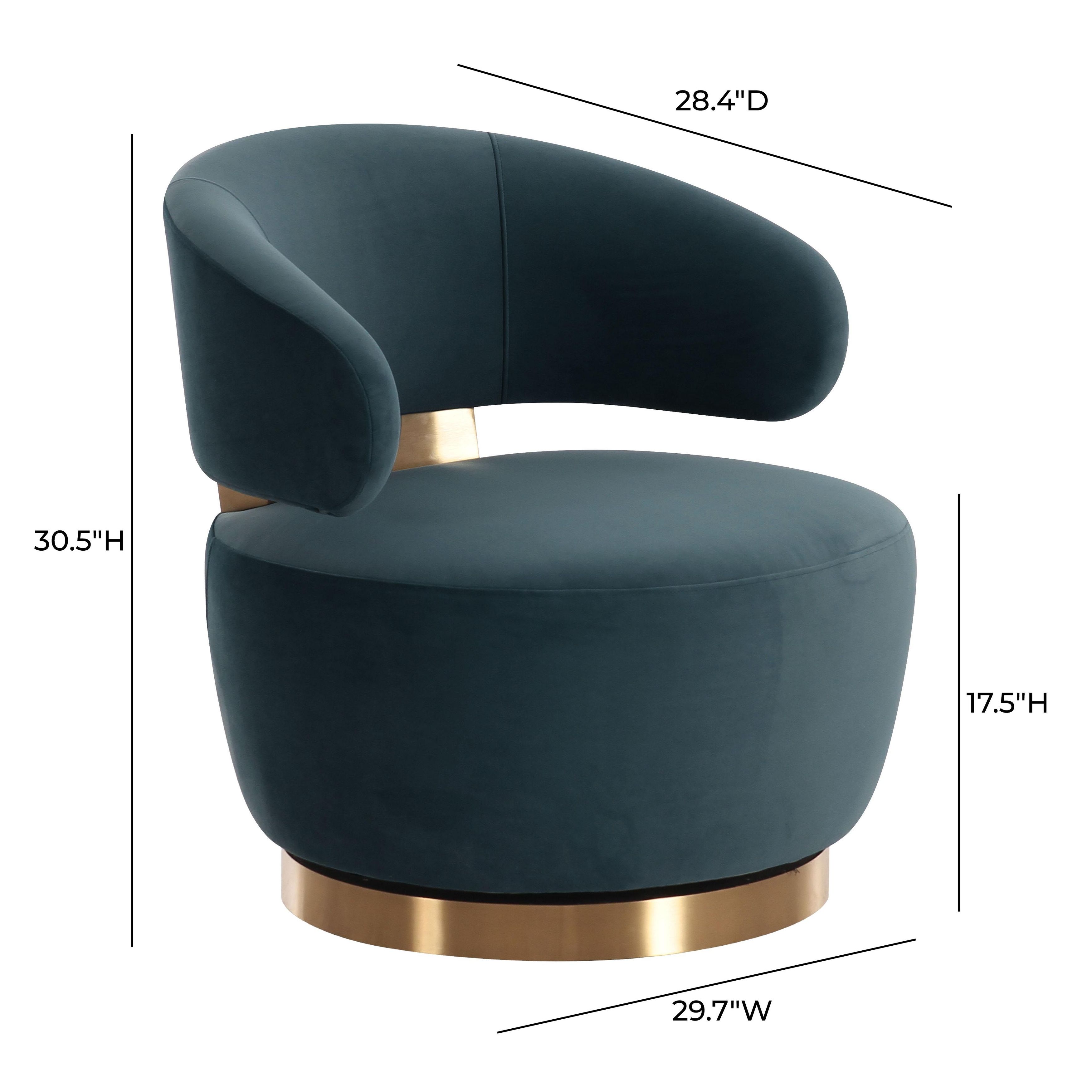 Austin Dark Teal Performance Velvet Swivel Accent Chair