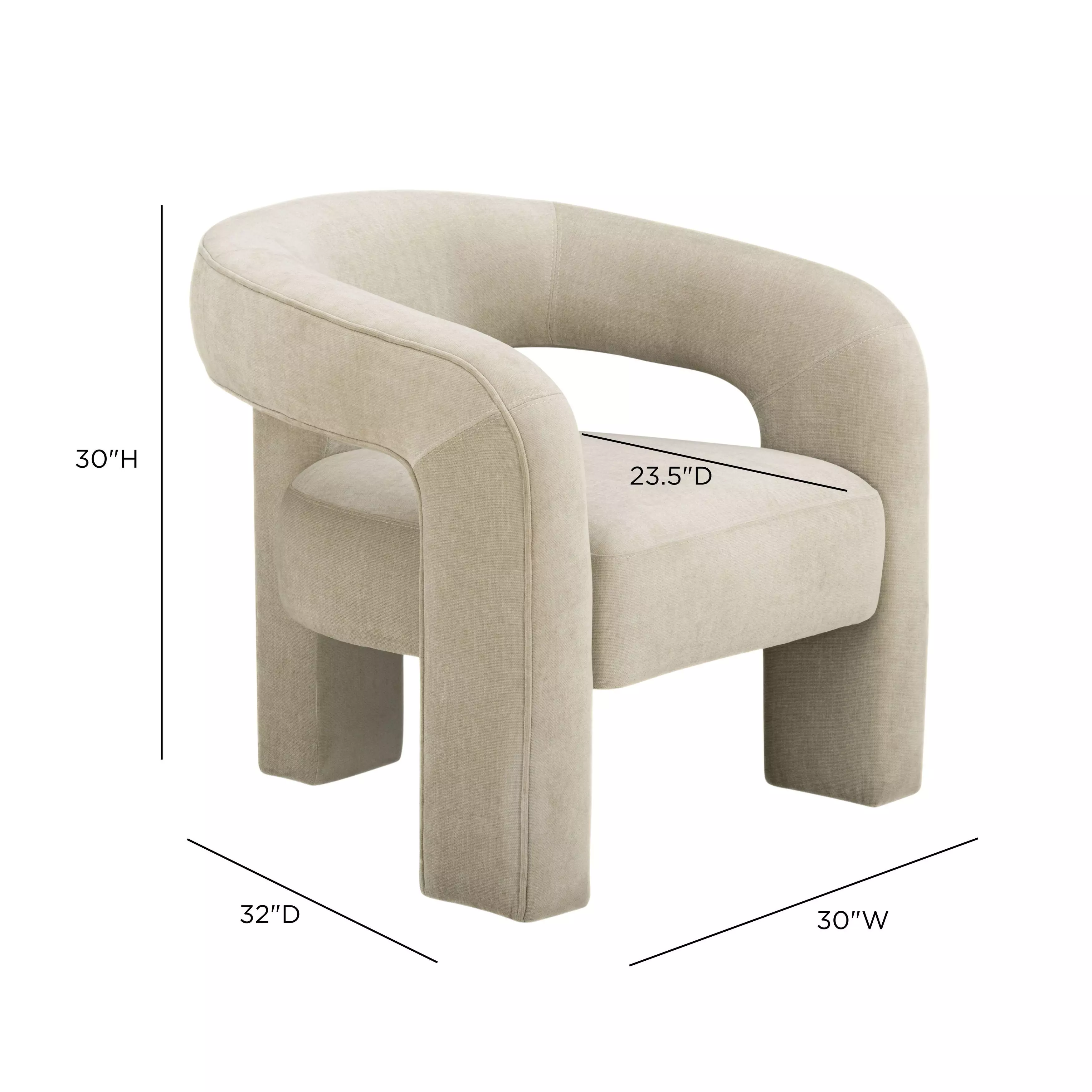 Malone Taupe Performance Chenille Upholstered Accent Chair