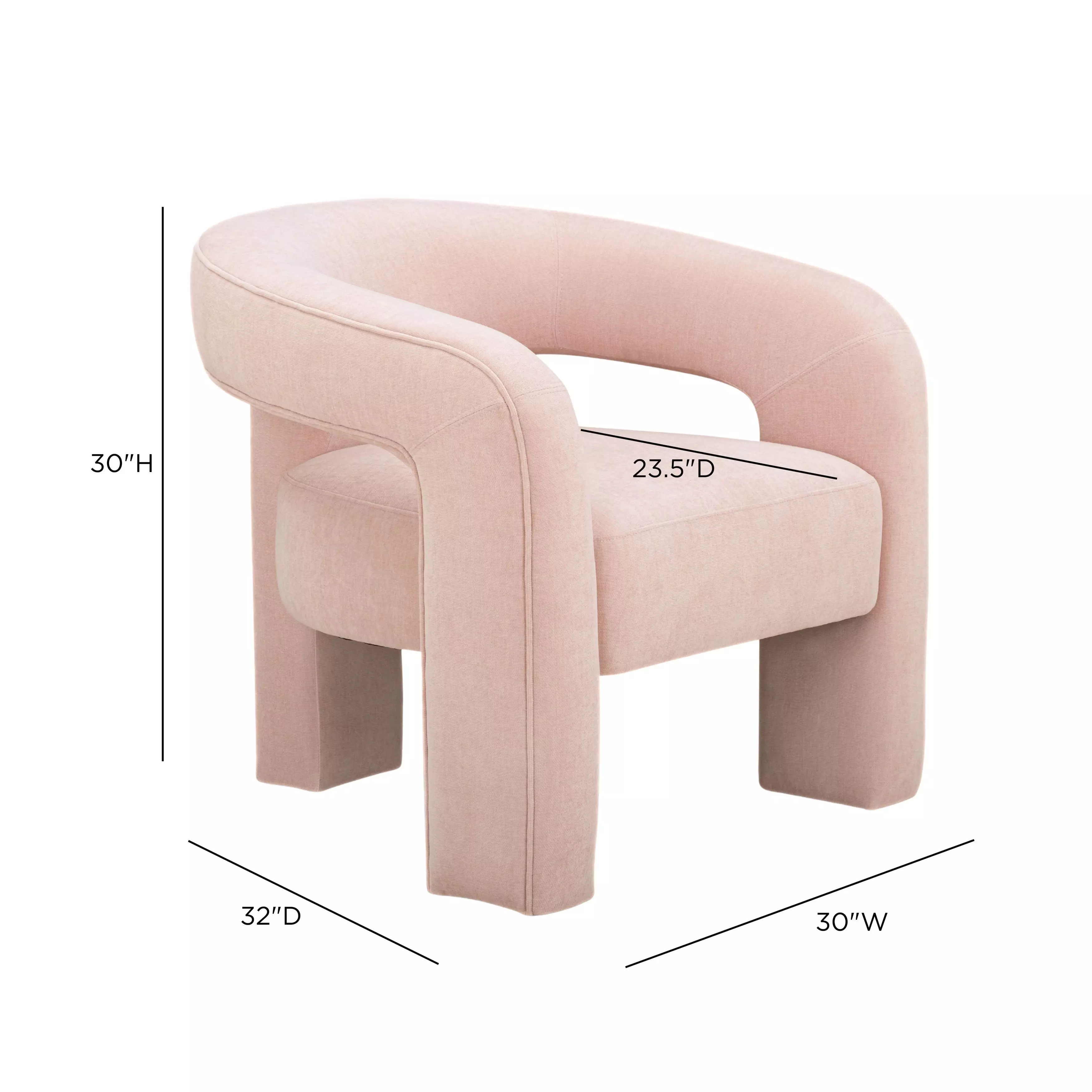 Malone Blush Performance Chenille Upholstered Accent Chair
