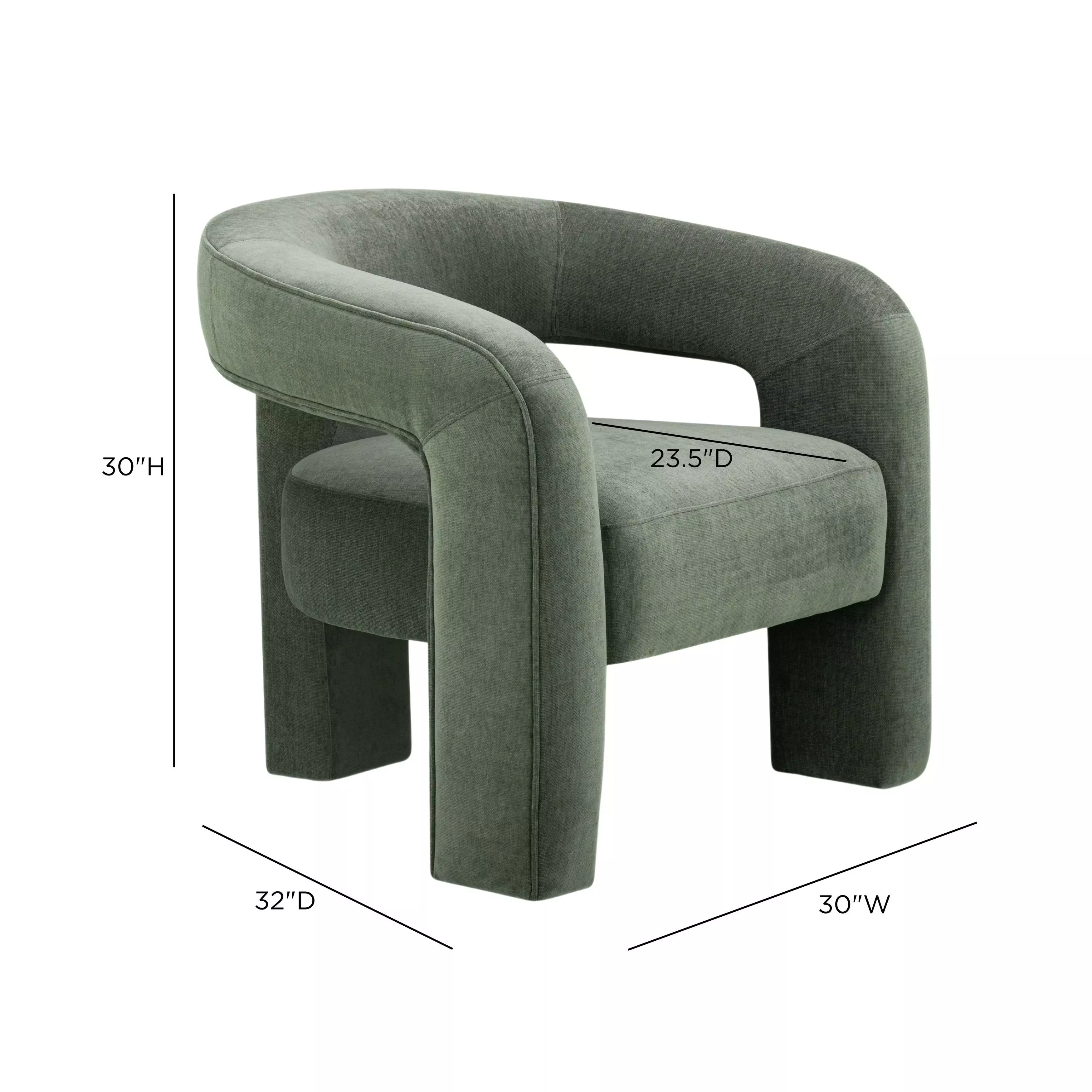Malone Green Performance Chenille Upholstered Accent Chair