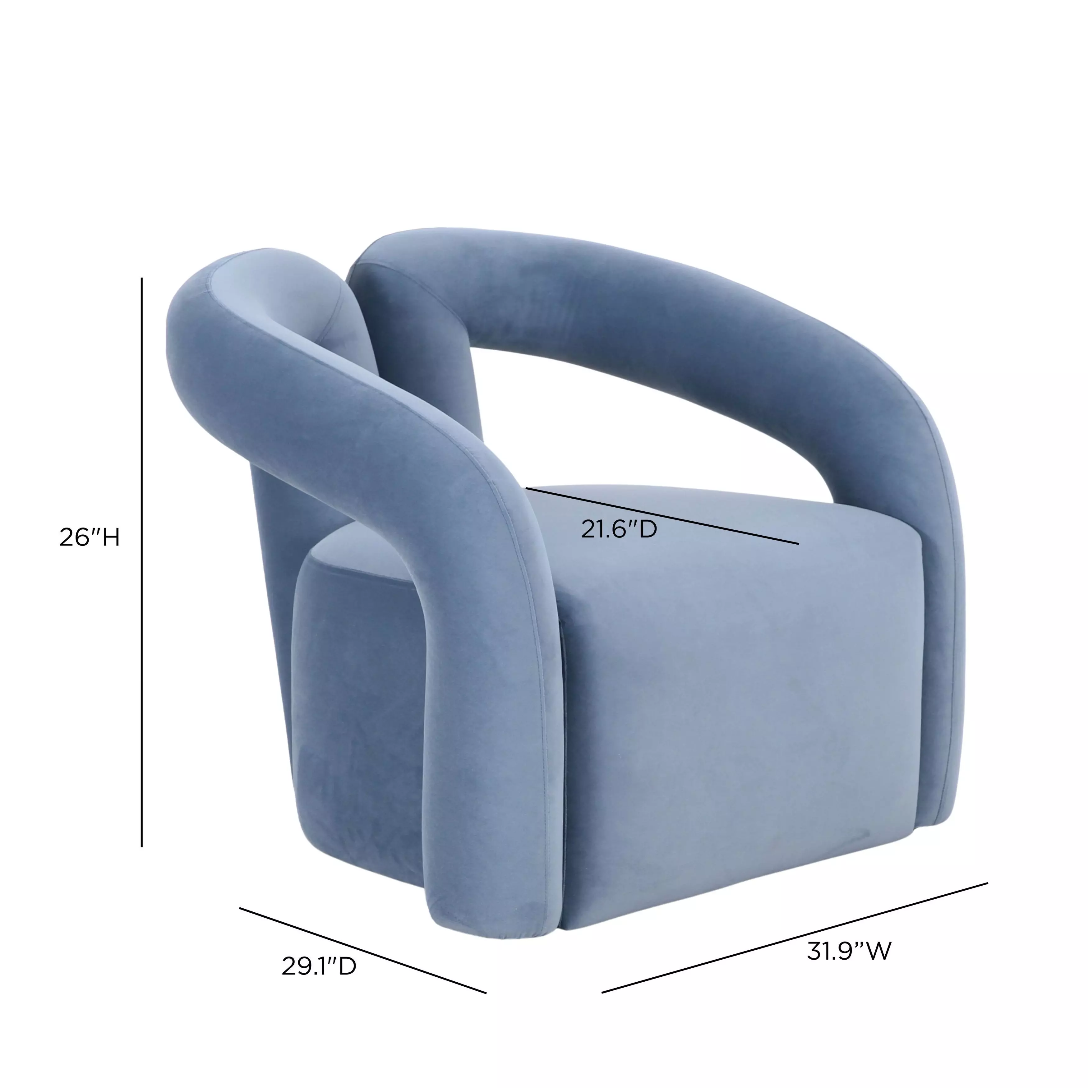 Jenn Blue Performance Velvet Upholstered Accent Chair