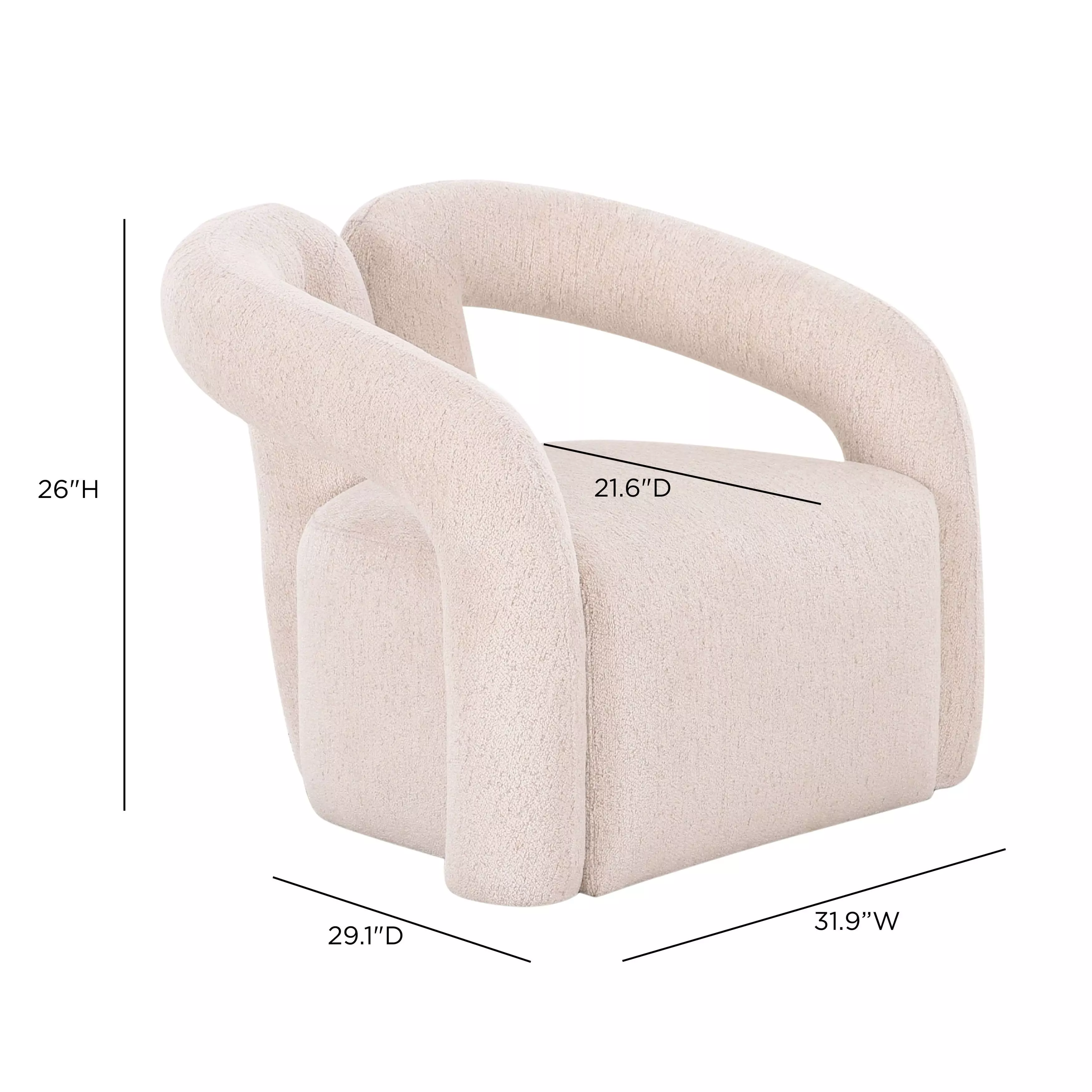 Jenn Cream Performance Boucle Upholstered Accent Chair
