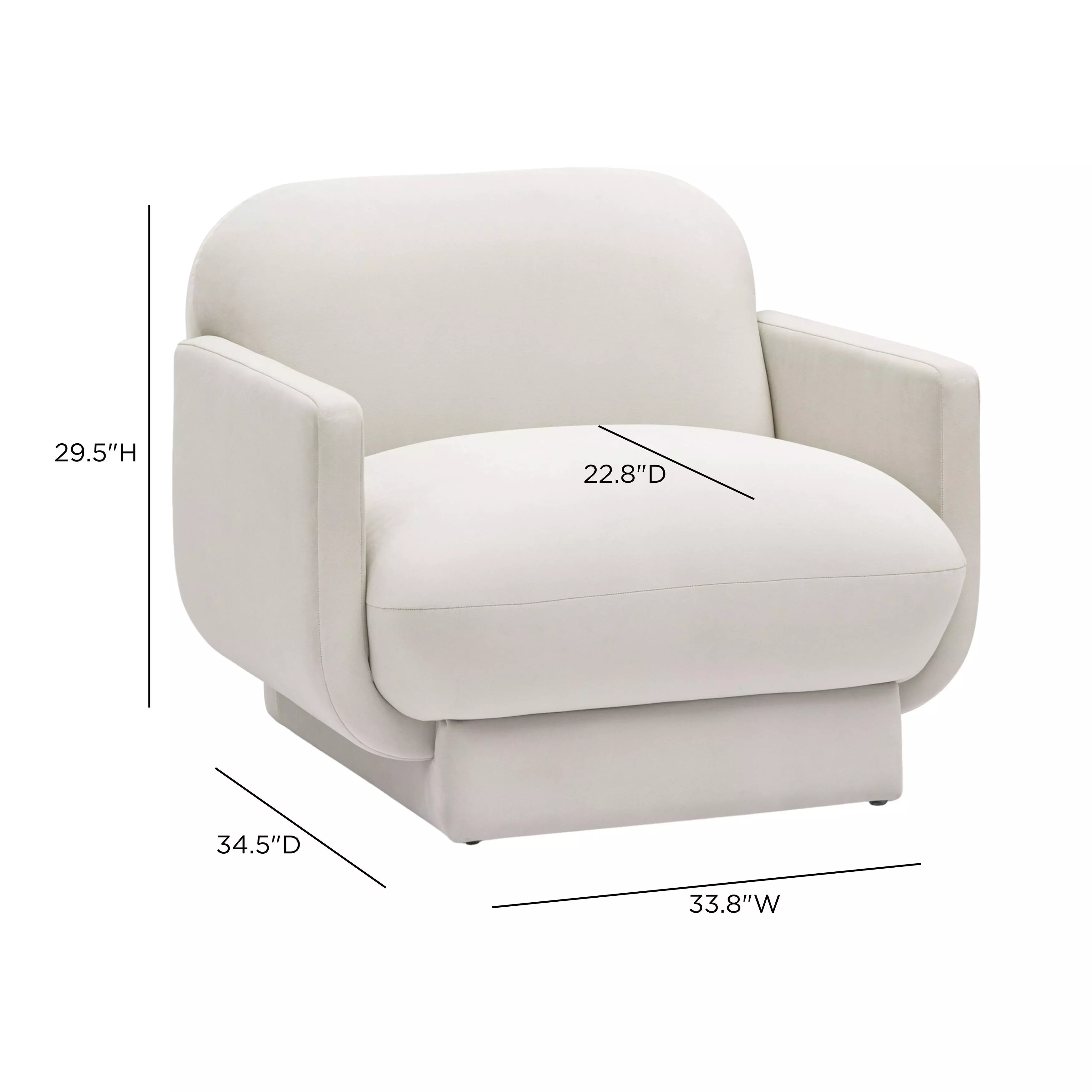 Azalea Cream Performance Velvet Upholstered Accent Chair