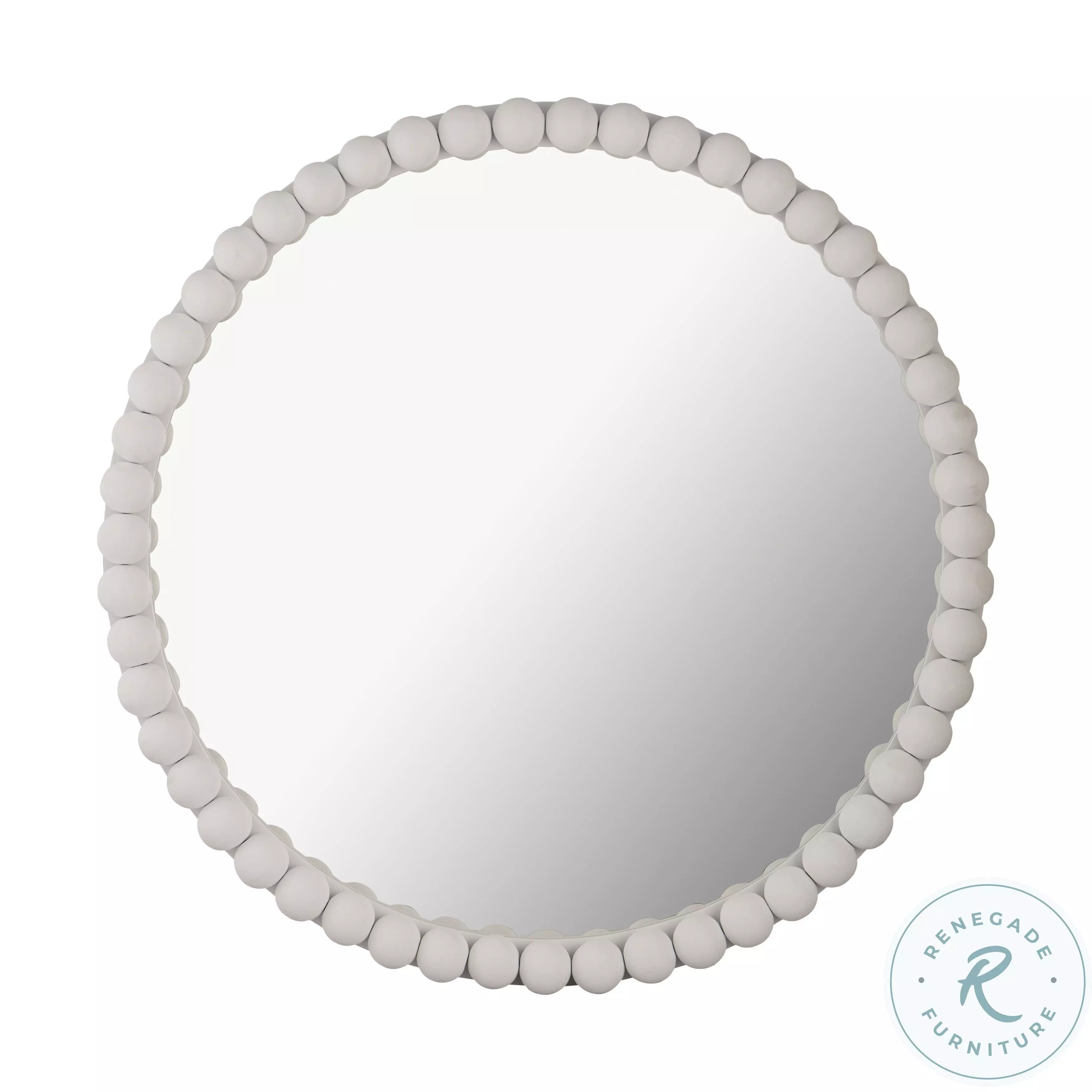 TOMOO　Mirrors　バニラホワイト Baria White Wooden Mirror From TOV | Coleman Furniture