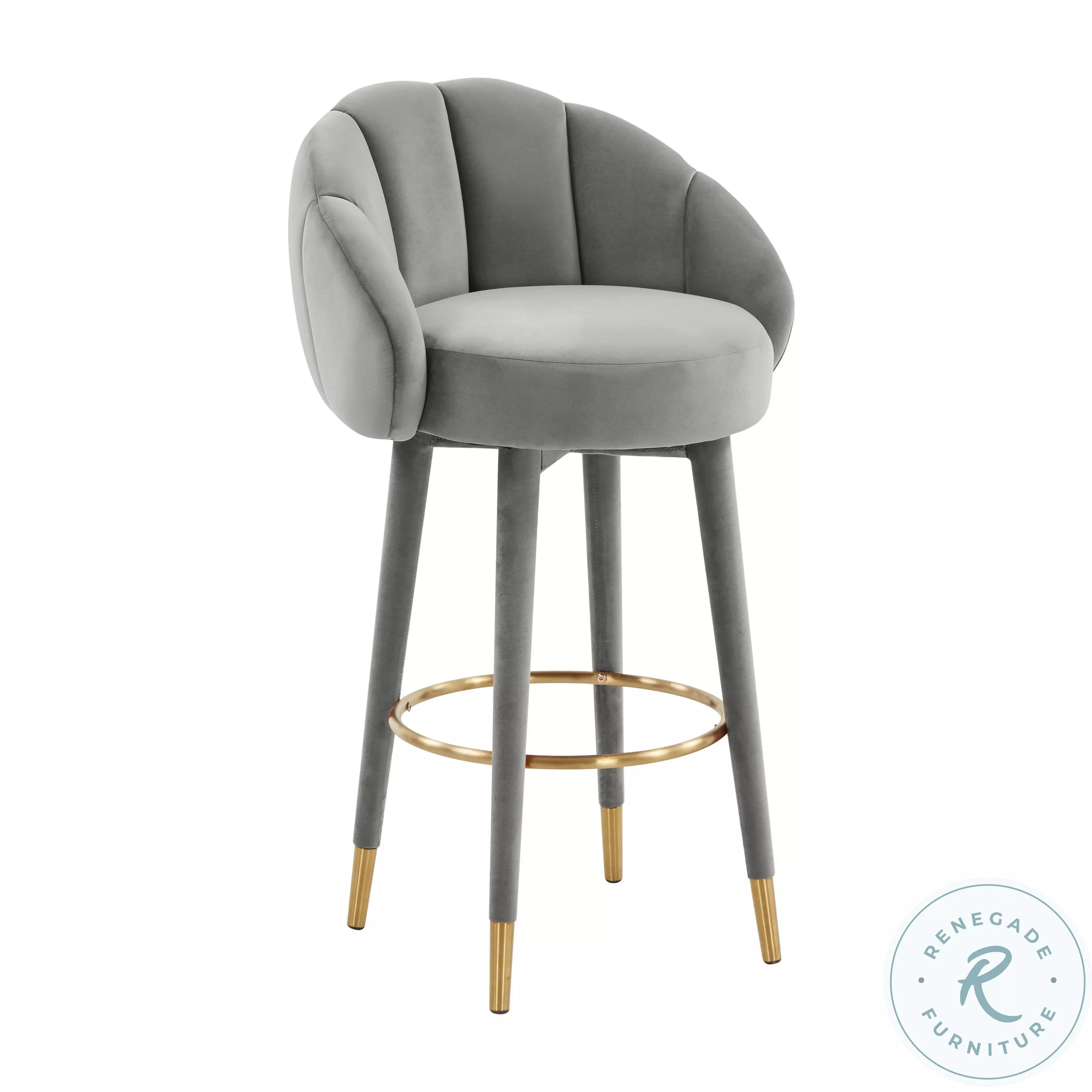 Myla Light Grey Swivel Bar Stool From TOV | Coleman Furniture