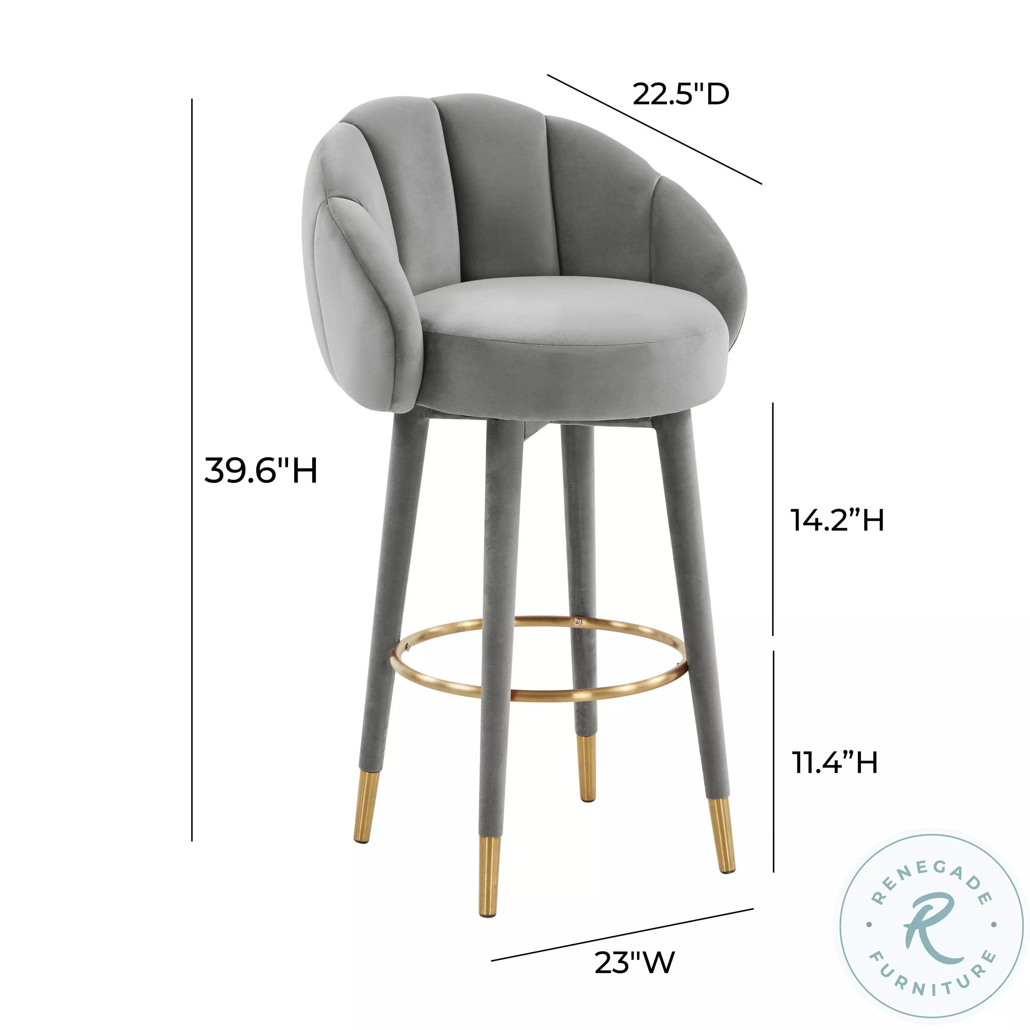 Myla Light Grey Swivel Bar Stool