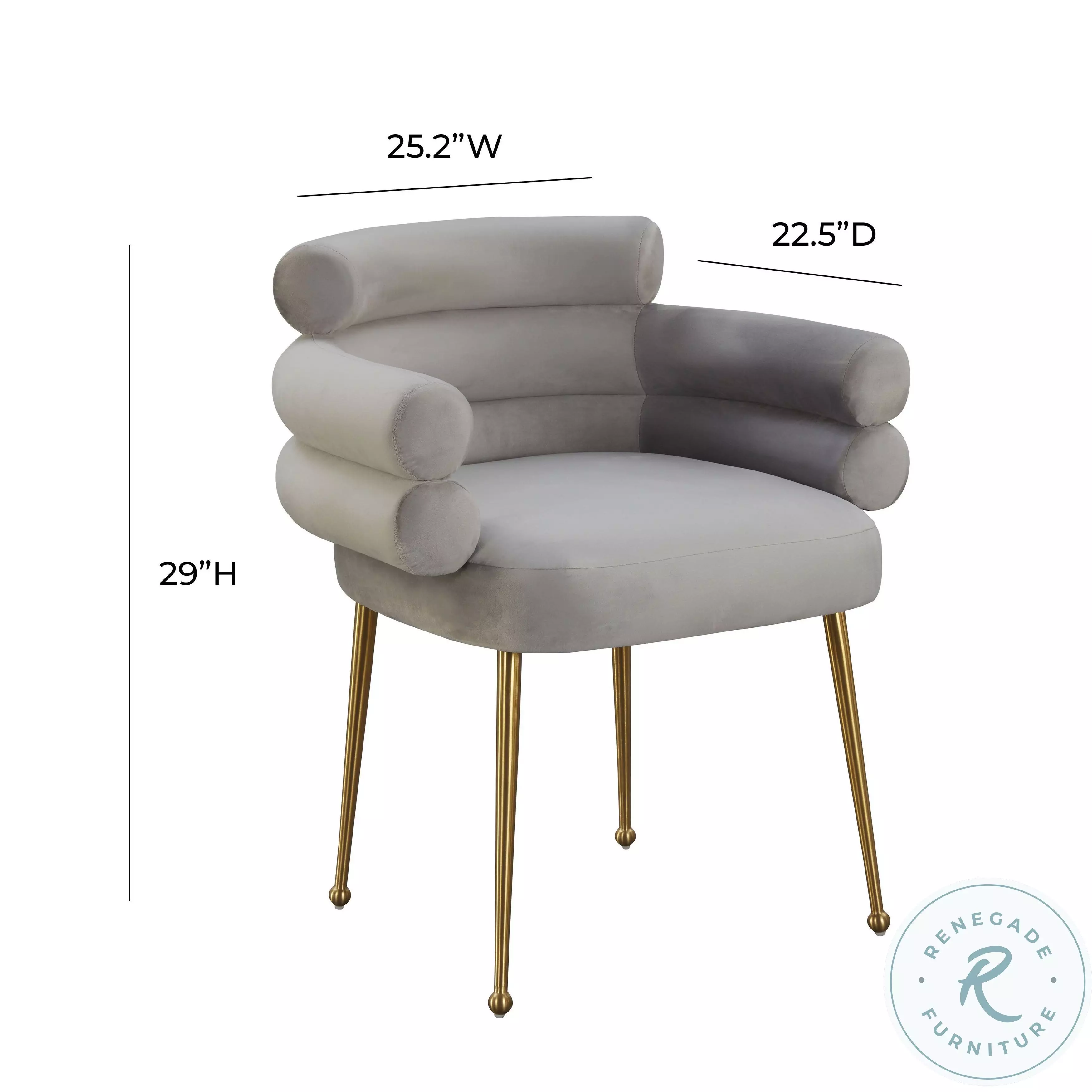 Dente Grey Velvet Dining Chair by Inspire Me Home Decor