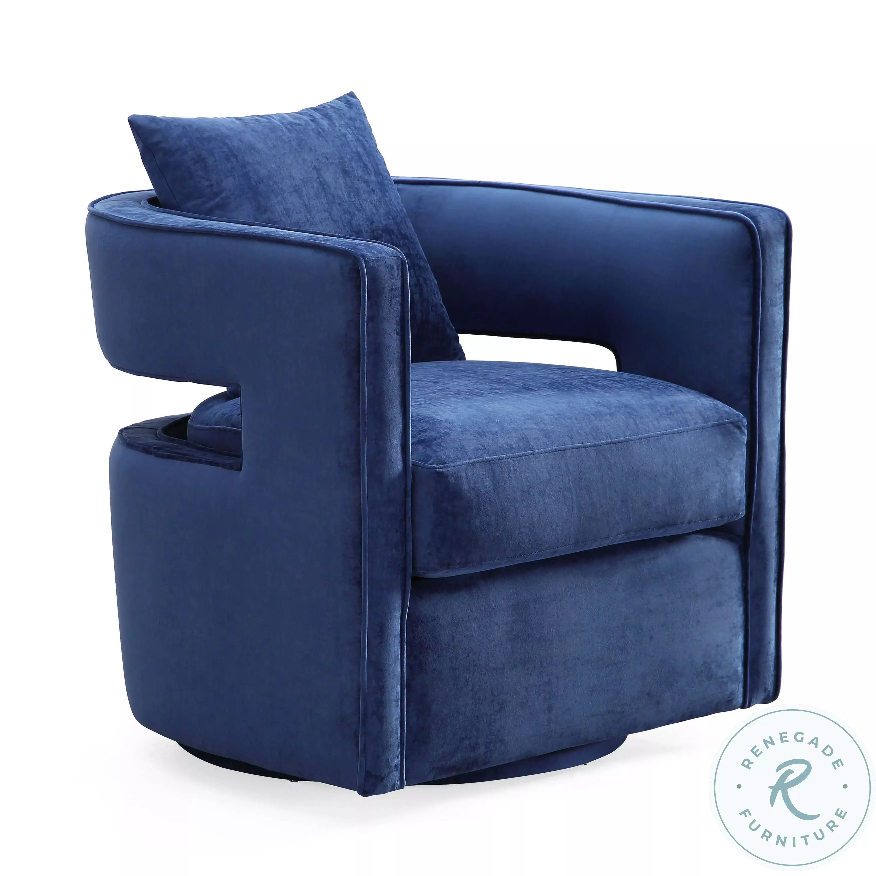 Kennedy Navy Swivel Chair from TOV Furniture (L6124) | Coleman