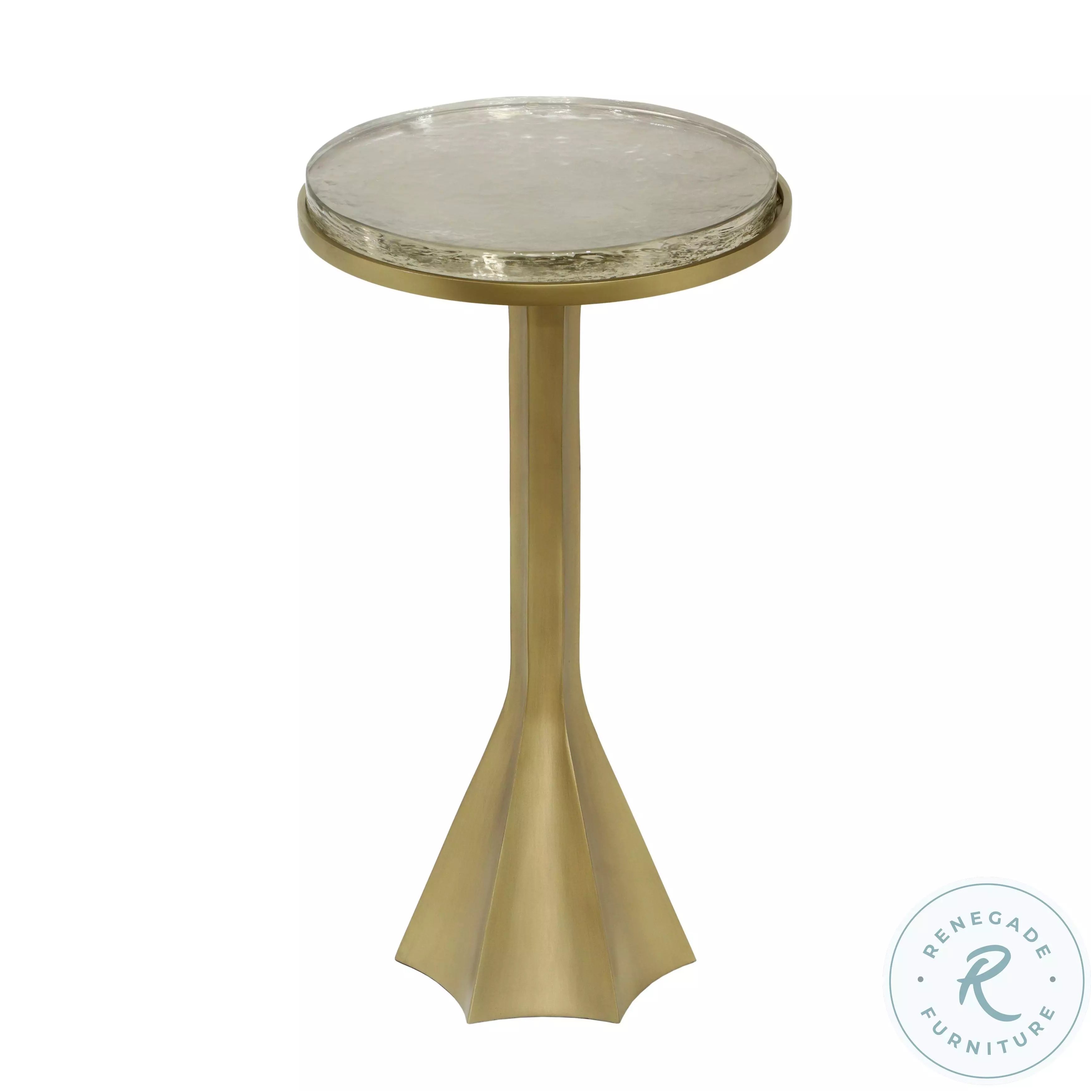 Gabrielle Antique Brass Round Side Table From TOV | Coleman Furniture