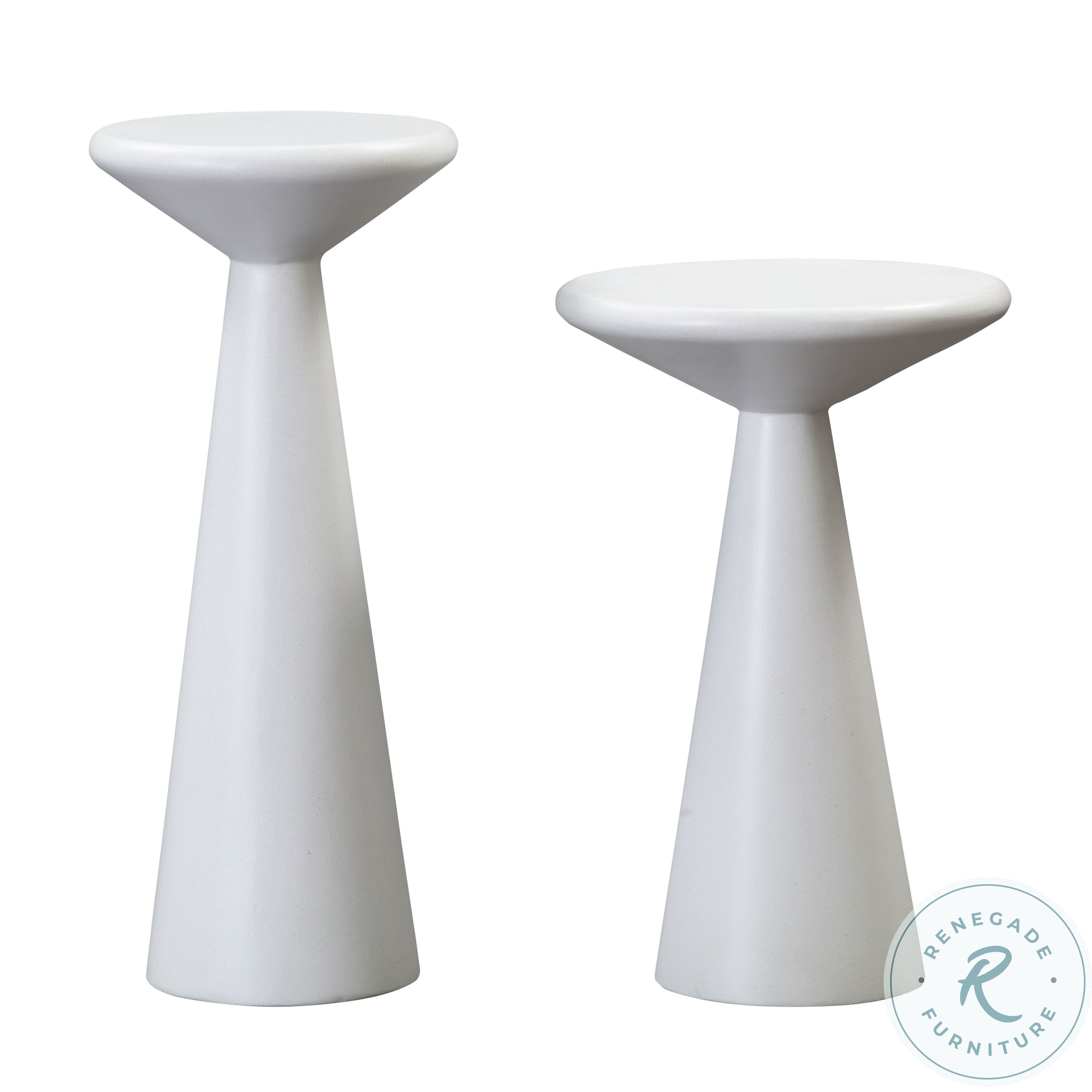 Gianna White Concrete Accent Tables Set of 2 From TOV Coleman Furniture