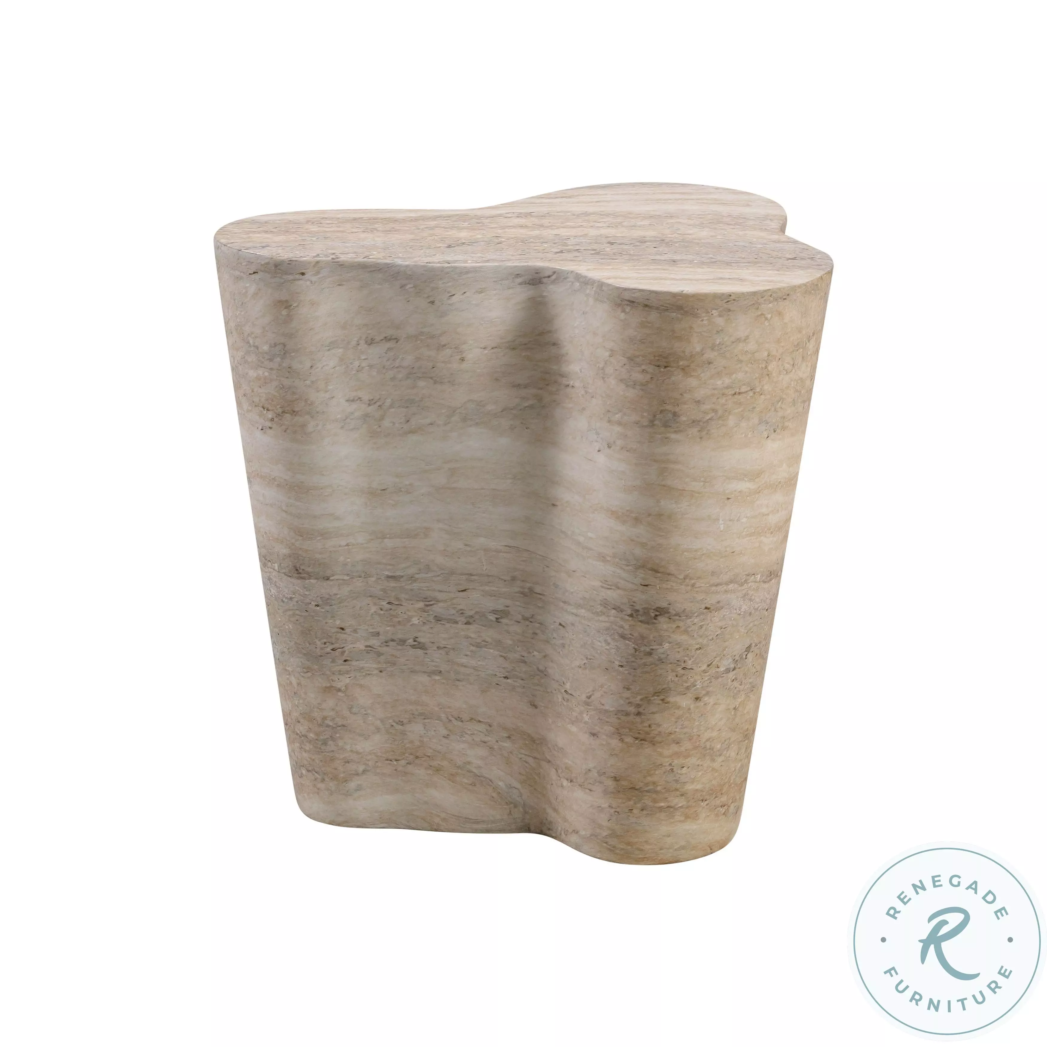 Slab Faux Travertine Short Side Table From TOV | Coleman Furniture