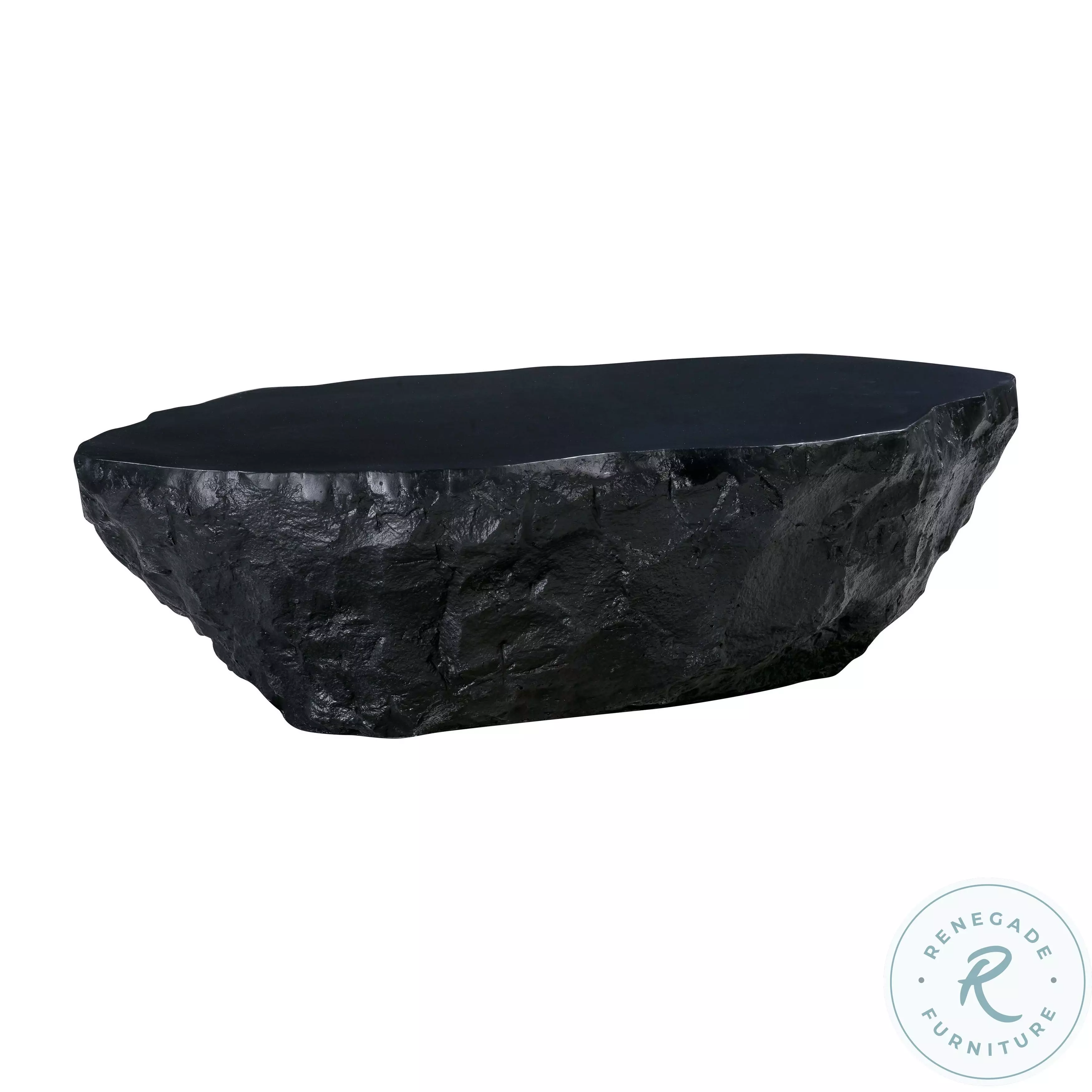 Crag Black Concrete Coffee Table From TOV | Coleman Furniture