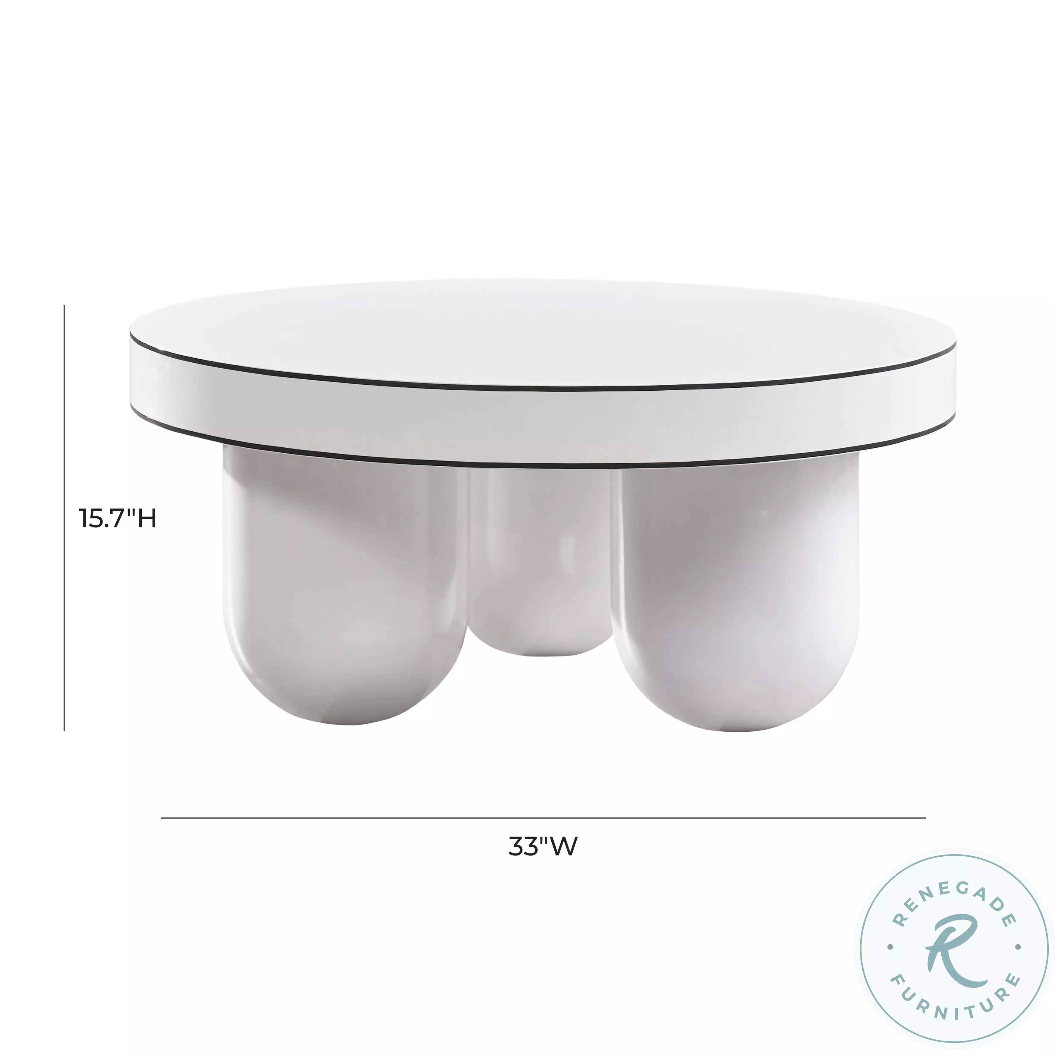 Jasper White Glossy Coffee Table