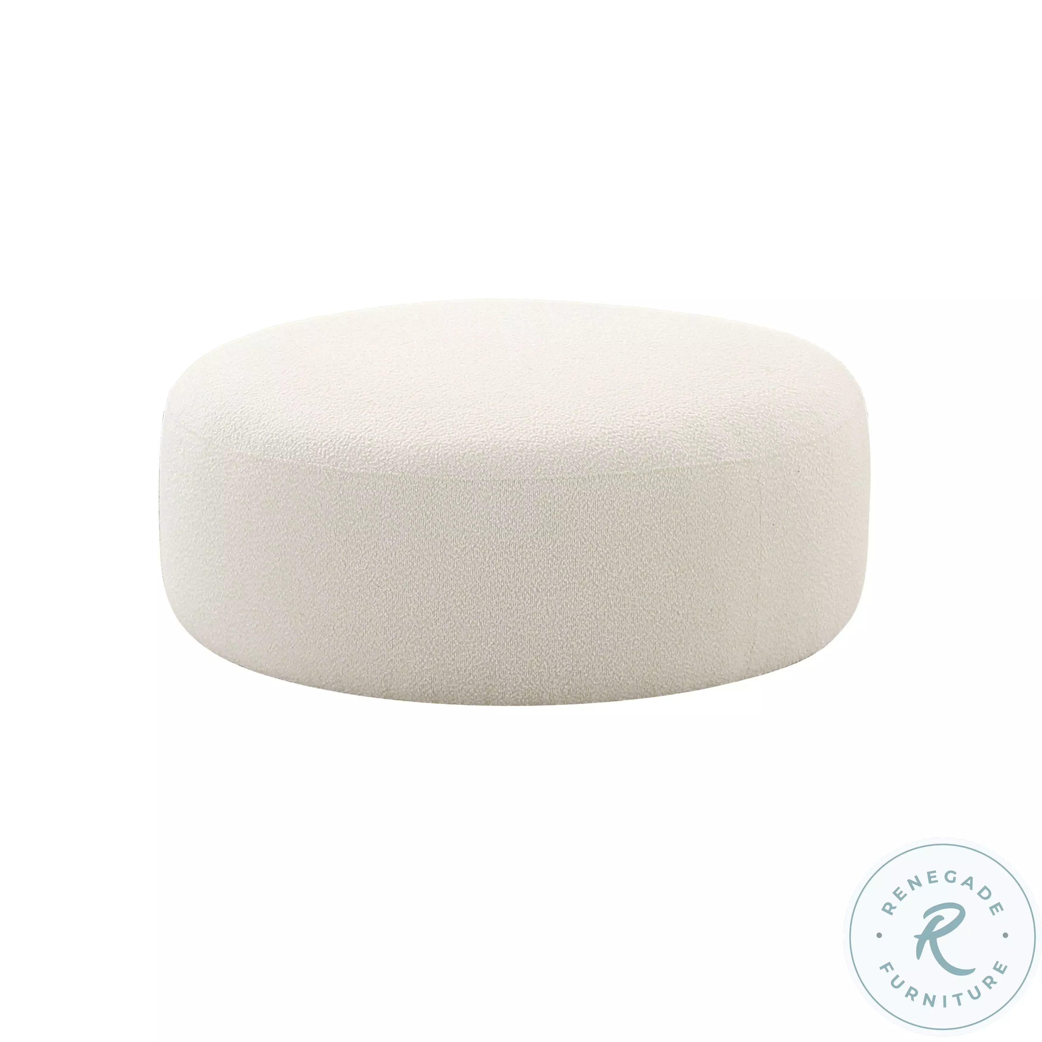 Broohah Cream Boucle Ottoman From TOV | Coleman Furniture
