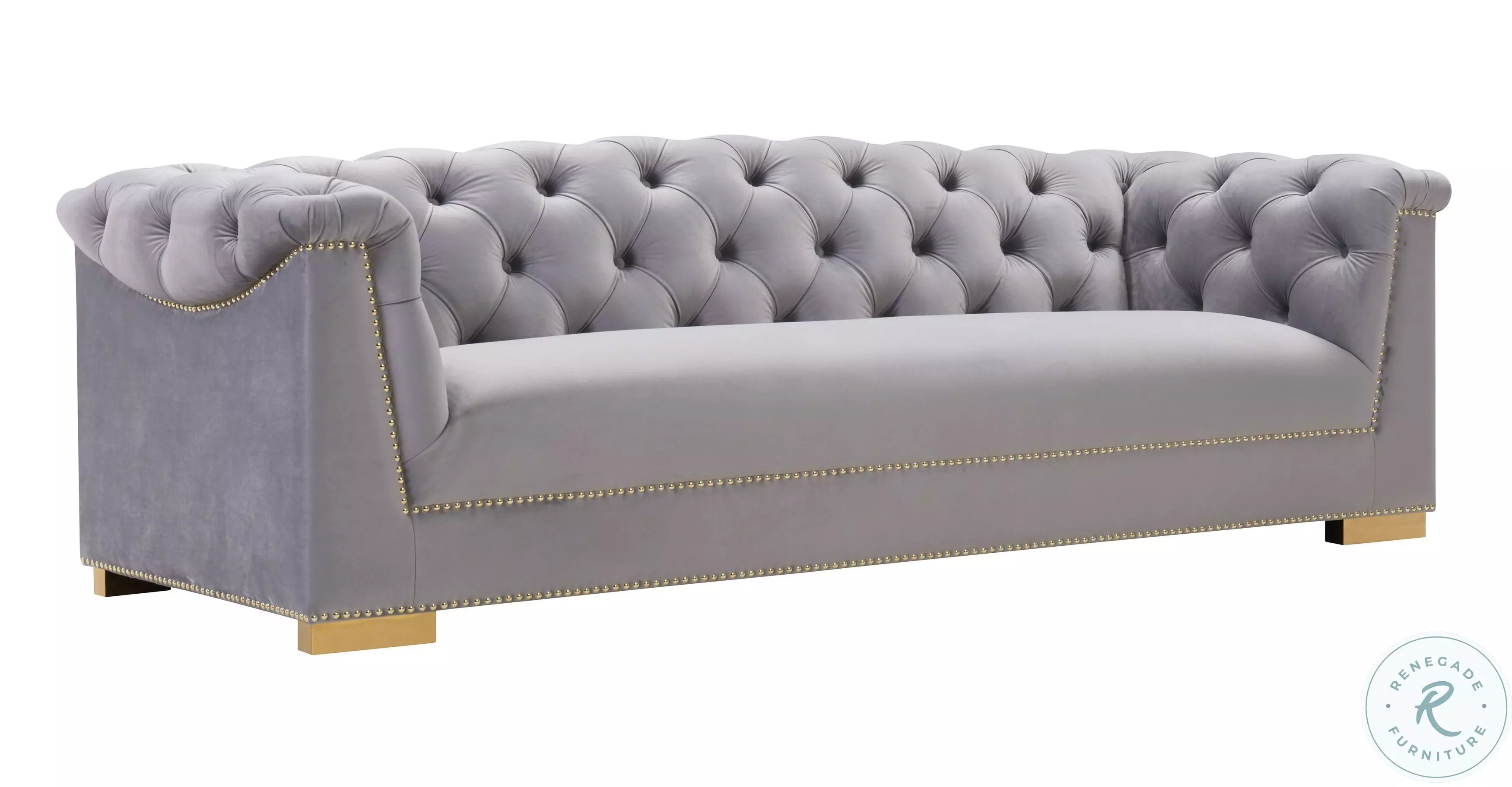 Farah Grey Velvet Sofa from TOV | Coleman Furniture