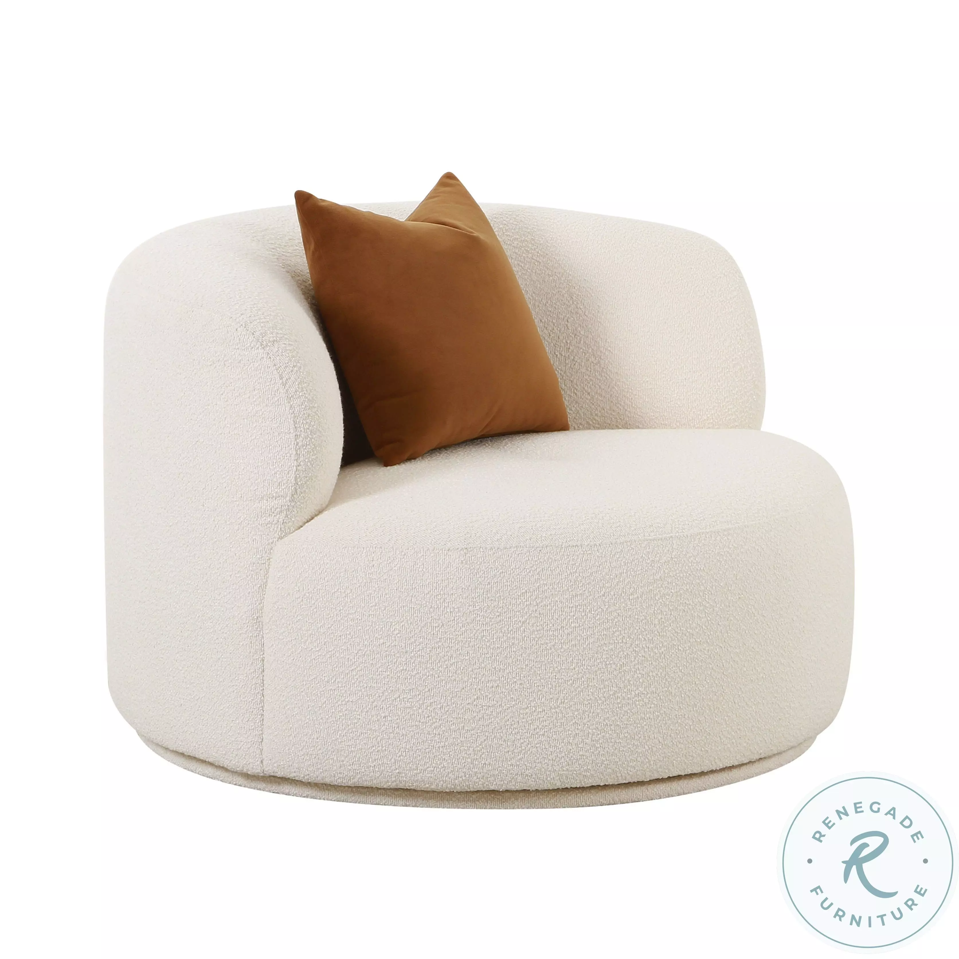Fickle Cream Boucle Swivel Chair From TOV | Coleman Furniture