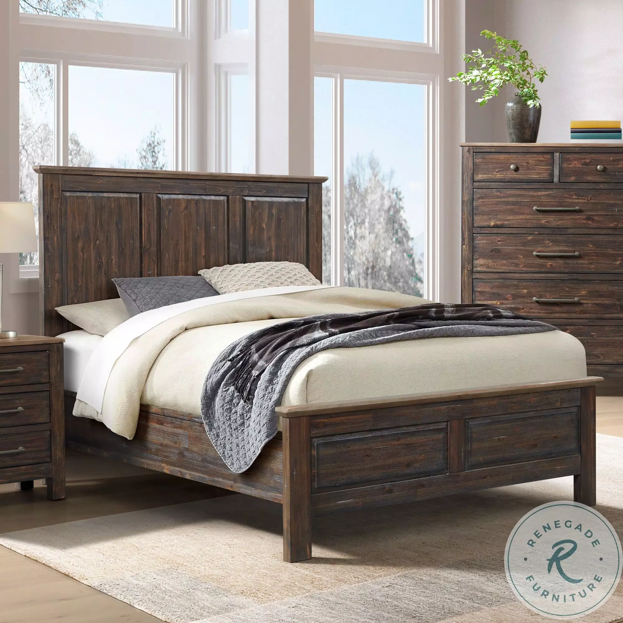 Transitions Driftwood And Sable Panel Bedroom Set From Home