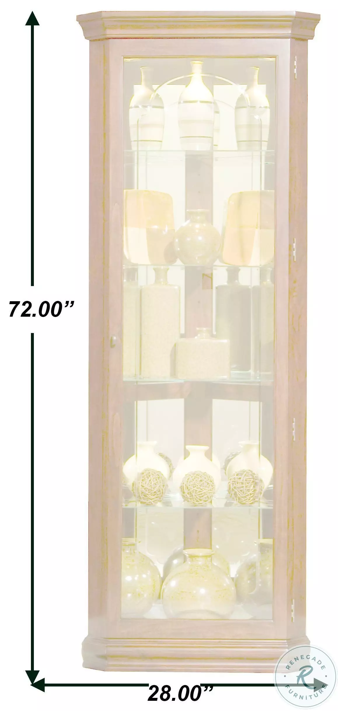 Chatham Victorian Cherry Corner Curio Cabinet