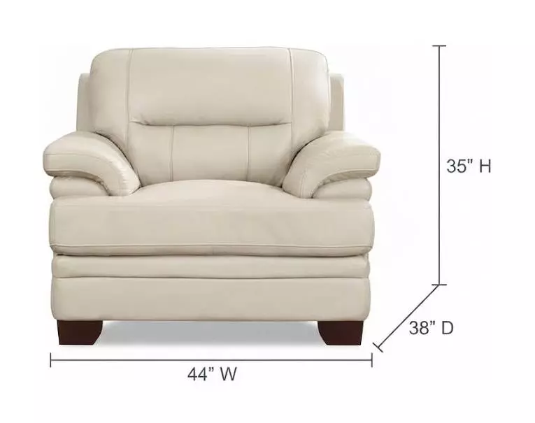 Calizor Vanilla Leather Upholstered Lounge Chair