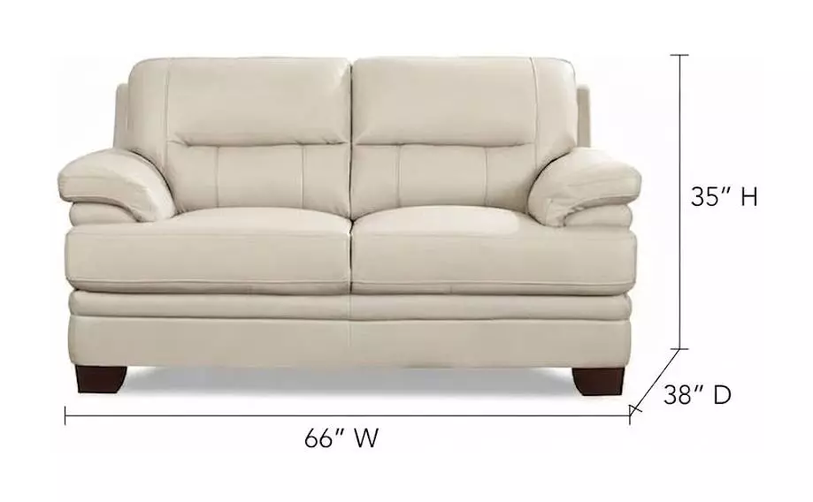 Calizor Vanilla Leather 66" Loveseat