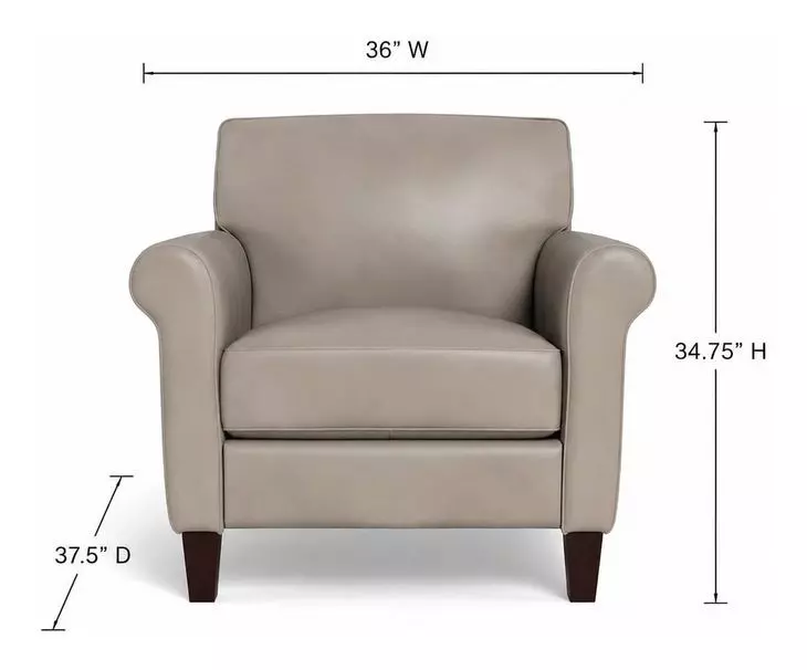 Lachlan Stone Leather Upholstered Accent Chair