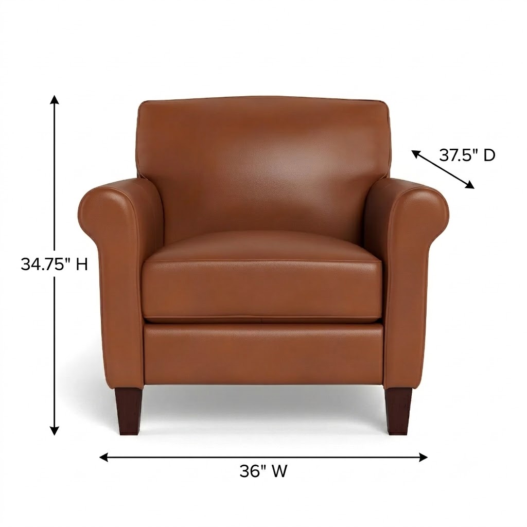 Lachlan Nutmeg Leather Upholstered Accent Chair