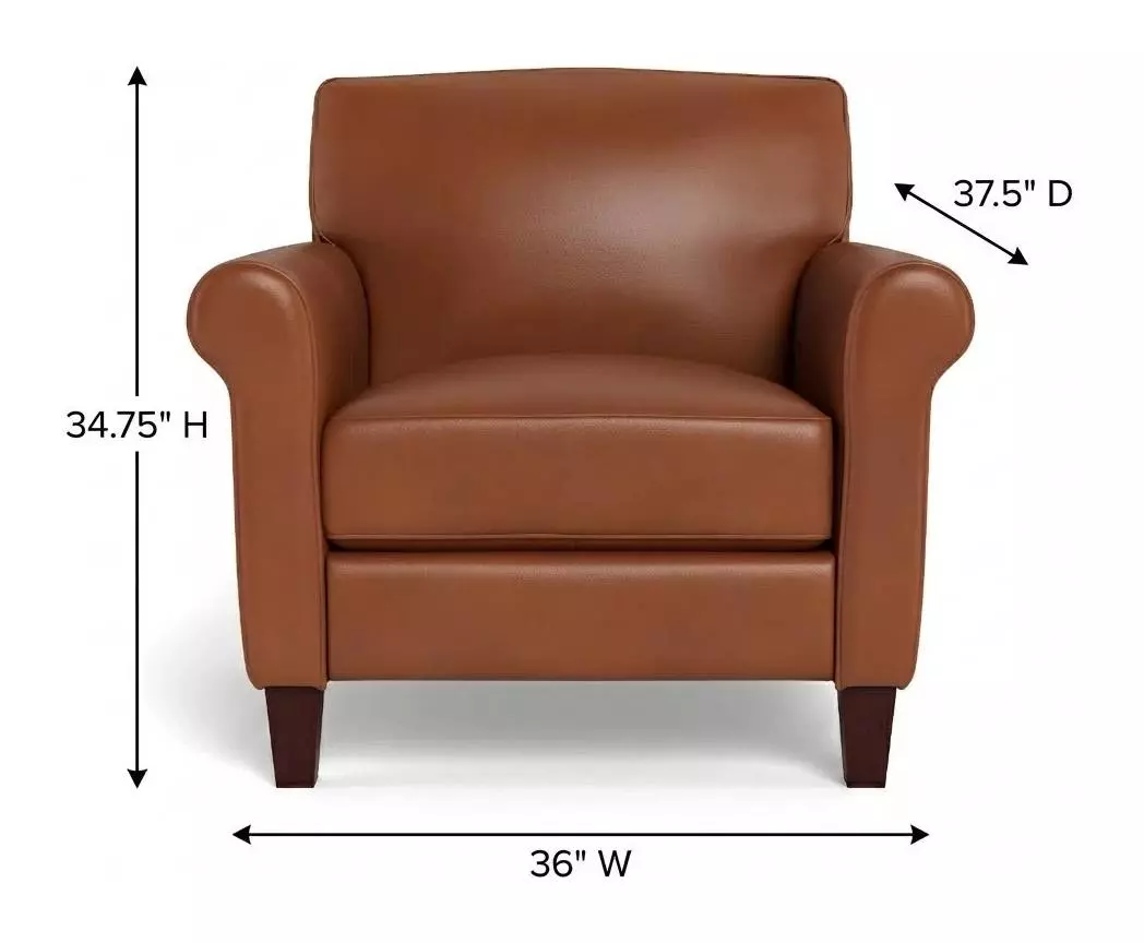 Lachlan Nutmeg Leather Upholstered Accent Chair