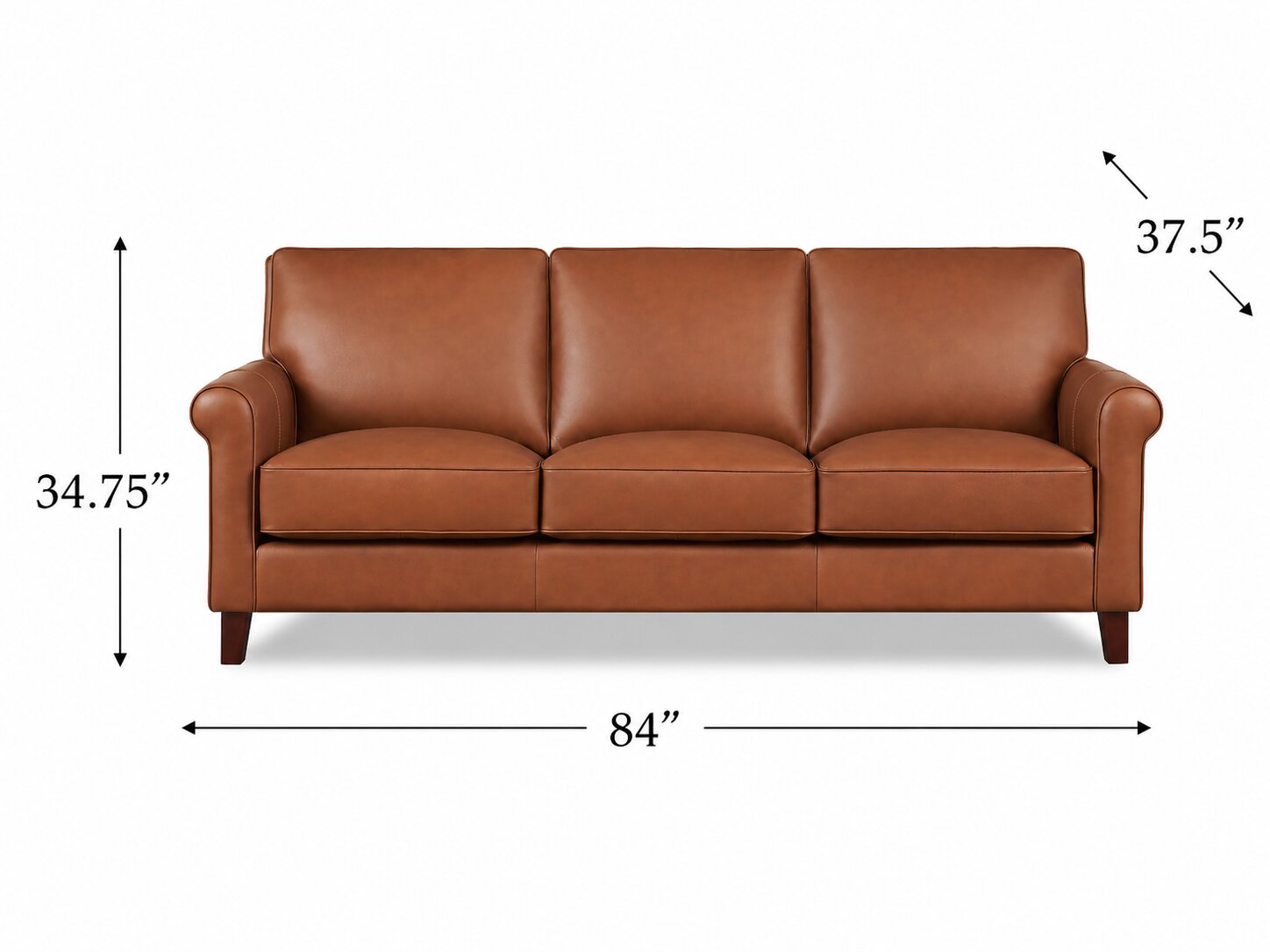 Lachlan Nutmeg Leather 84" Sofa