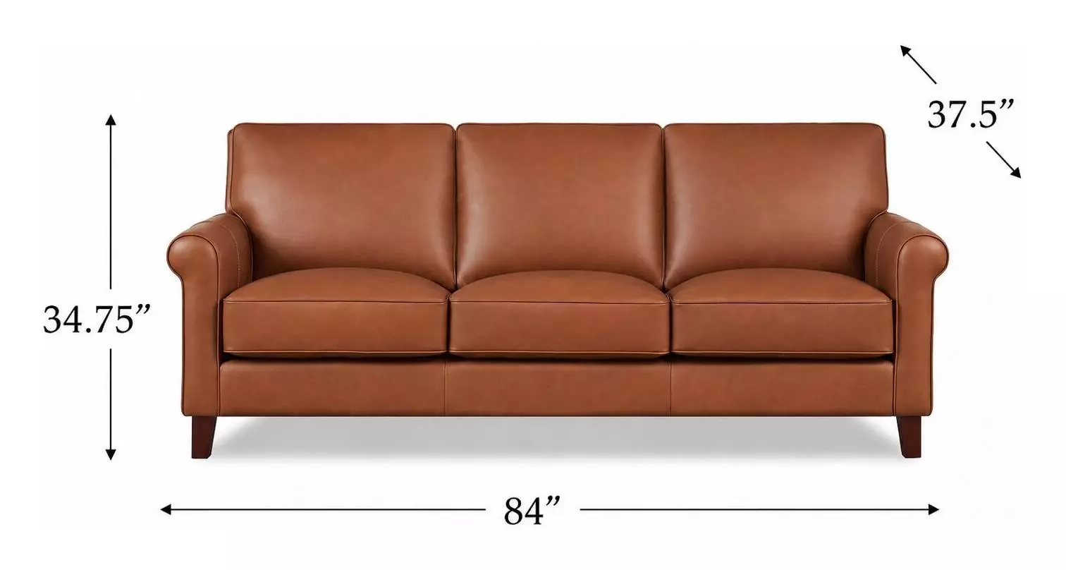 Lachlan Nutmeg Leather 84" Sofa