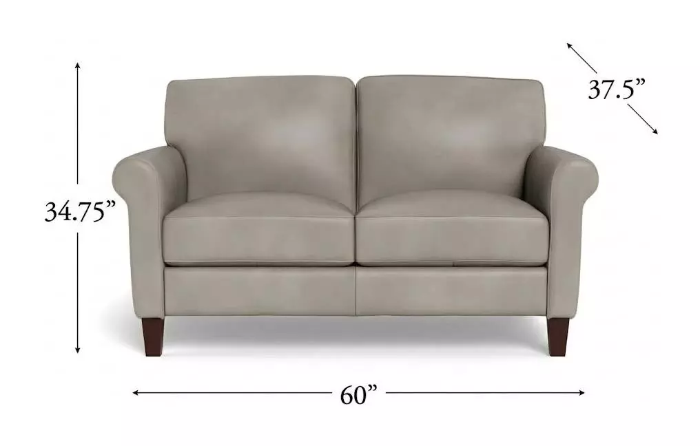 Lachlan Stone Leather 60" Loveseat