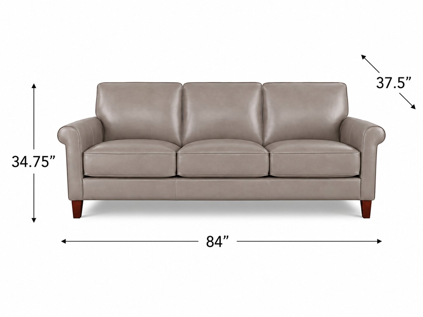 Lachlan Stone Leather 84" Sofa