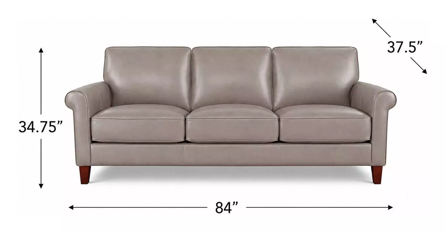 Lachlan Stone Leather 84" Sofa