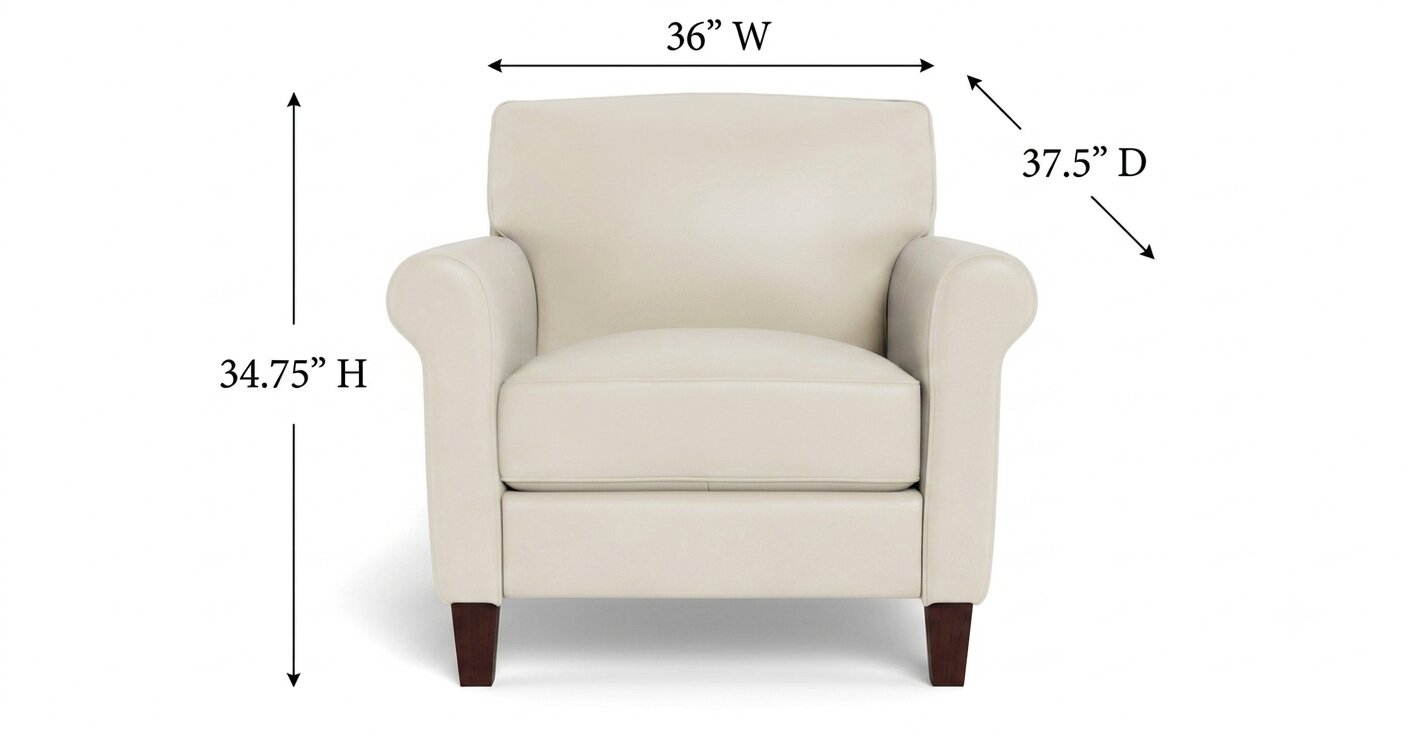 Lachlan Vanilla Leather Upholstered Accent Chair