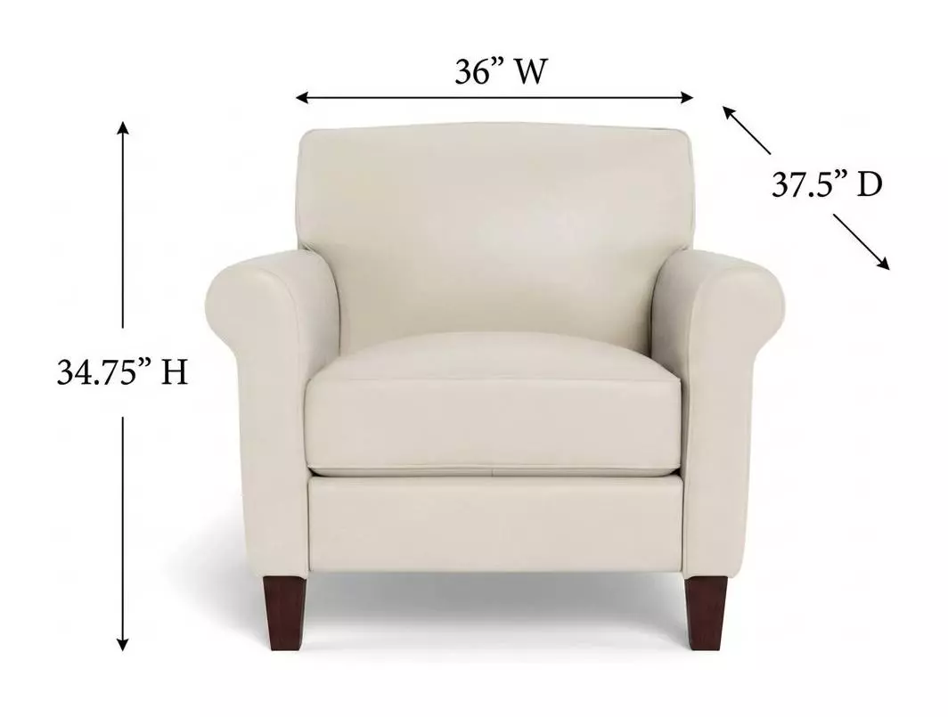 Lachlan Vanilla Leather Upholstered Accent Chair