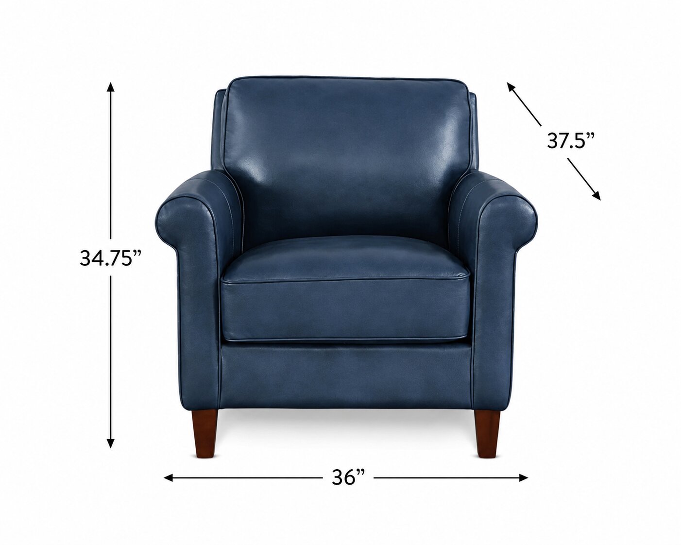 Lachlan Navy Leather Upholstered Accent Chair