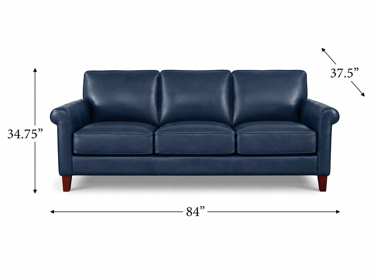 Lachlan Navy Leather 84" Sofa