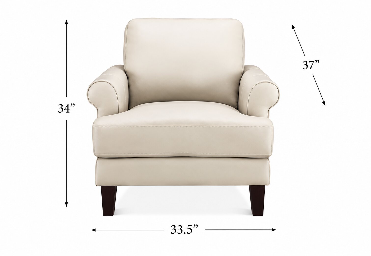 Soleil Vanilla Leather Upholstered Lounge Chair
