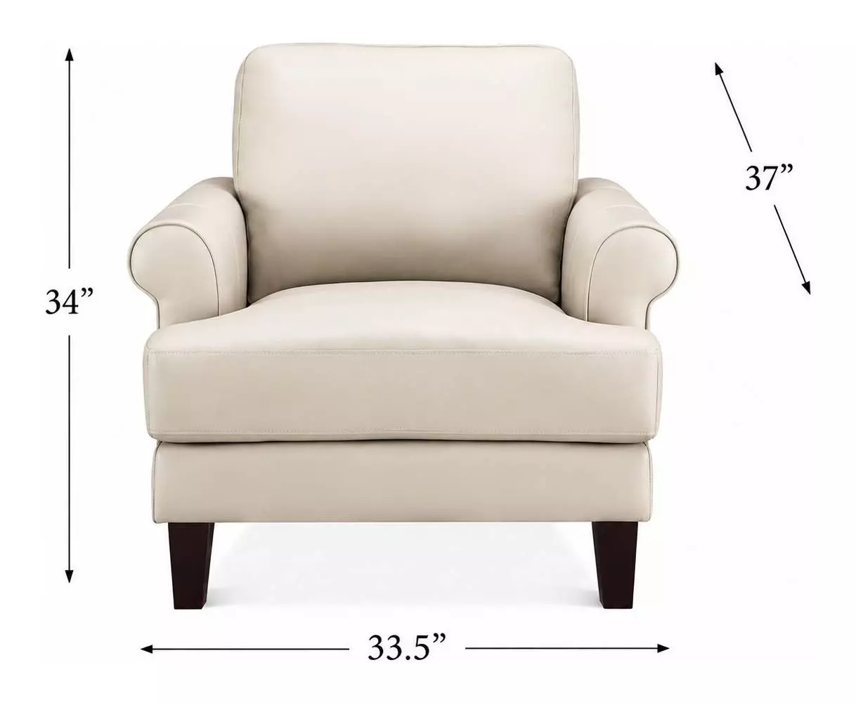 Soleil Vanilla Leather Upholstered Lounge Chair