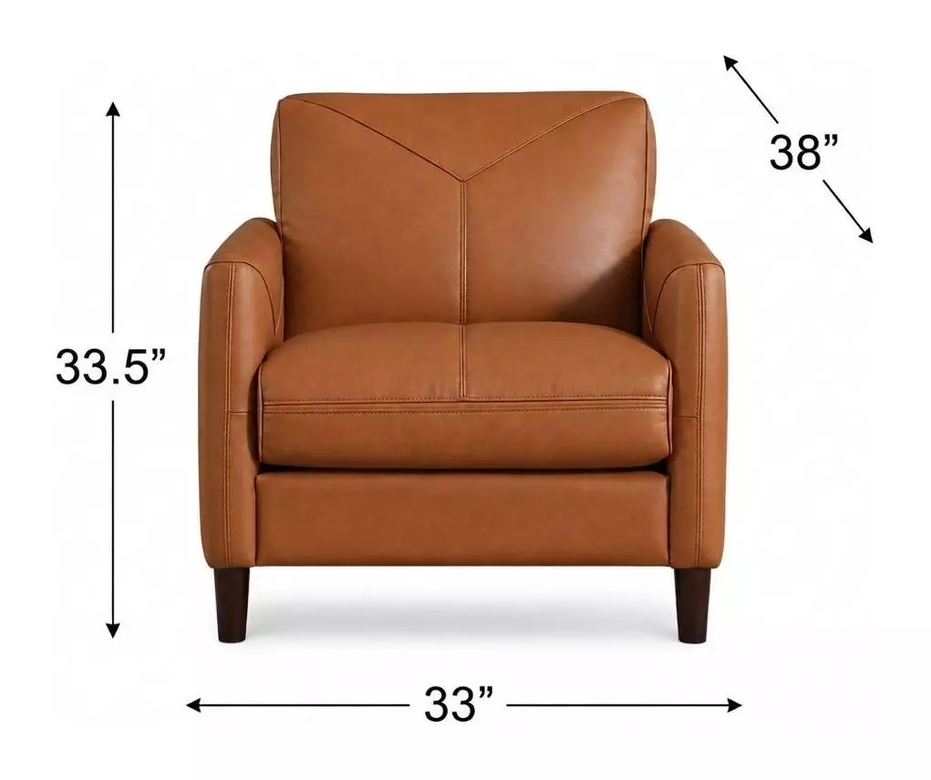 Yorwick Cognac Leather Upholstered Accent Chair